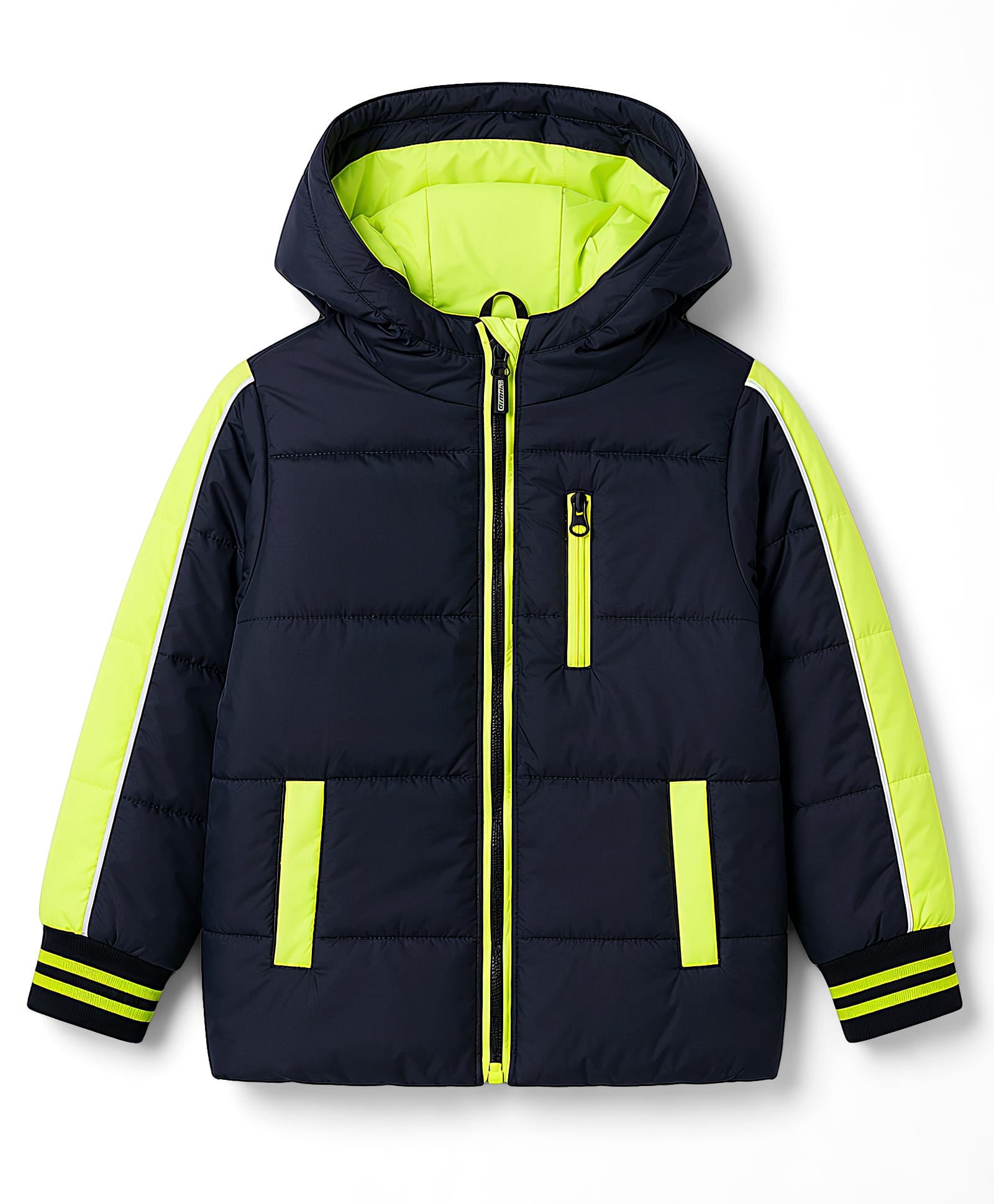 Pine Kids Woven Full Sleeves Hooded Padded Jacket - Navy Blue-picture-36