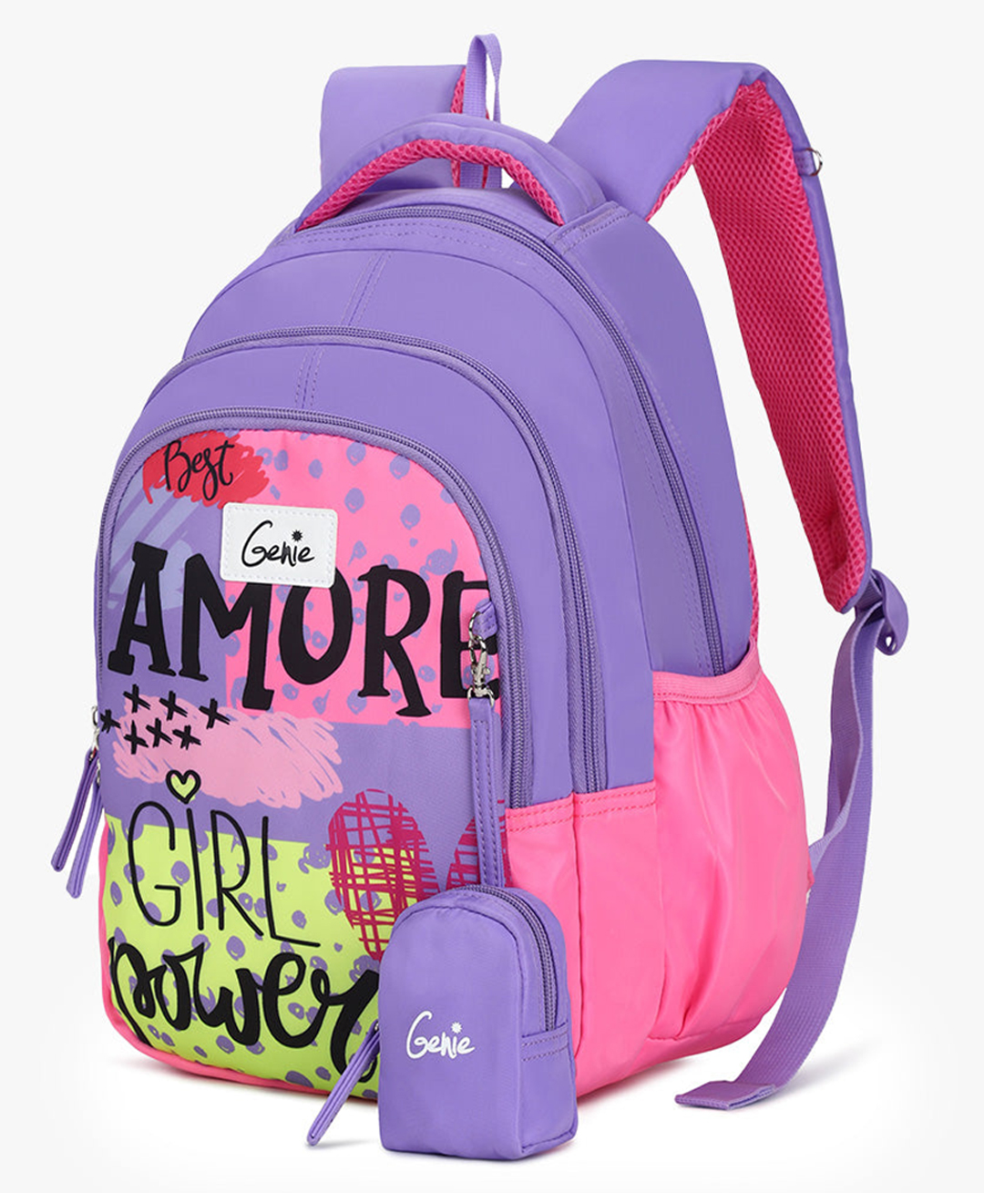Genie 15 Inches Amore 20 Litres Kids School Backpack with 3 Compartments - Purple-image-25