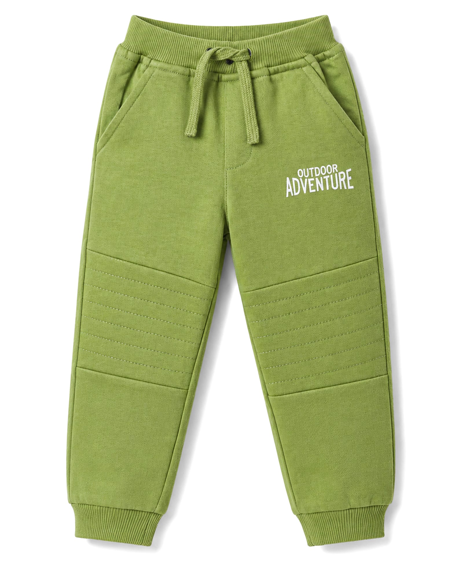 Babyhug Terry Cotton Knit Full Length Text Printed Lounge Pant - Green-picture-27