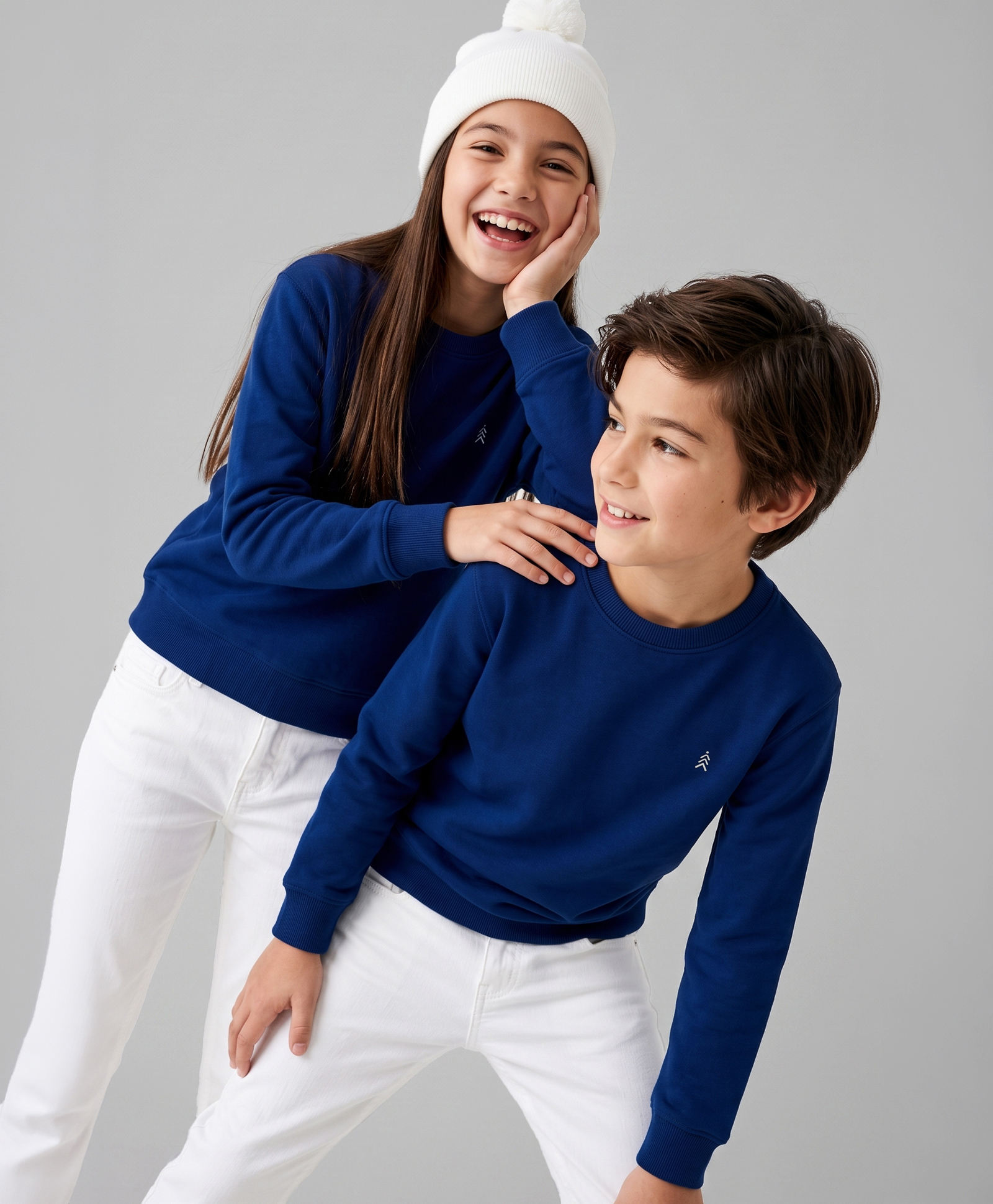 Pine Kids Cotton Knit Sweatshirt with Full Sleeves in Navy Blue for 6-7 Years-image-45