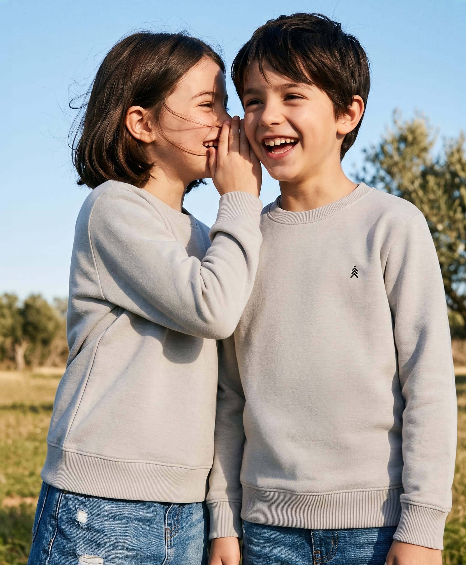 Pine Kids Cotton Knit Full Sleeves Solid Sweatshirt - Grey-image-4
