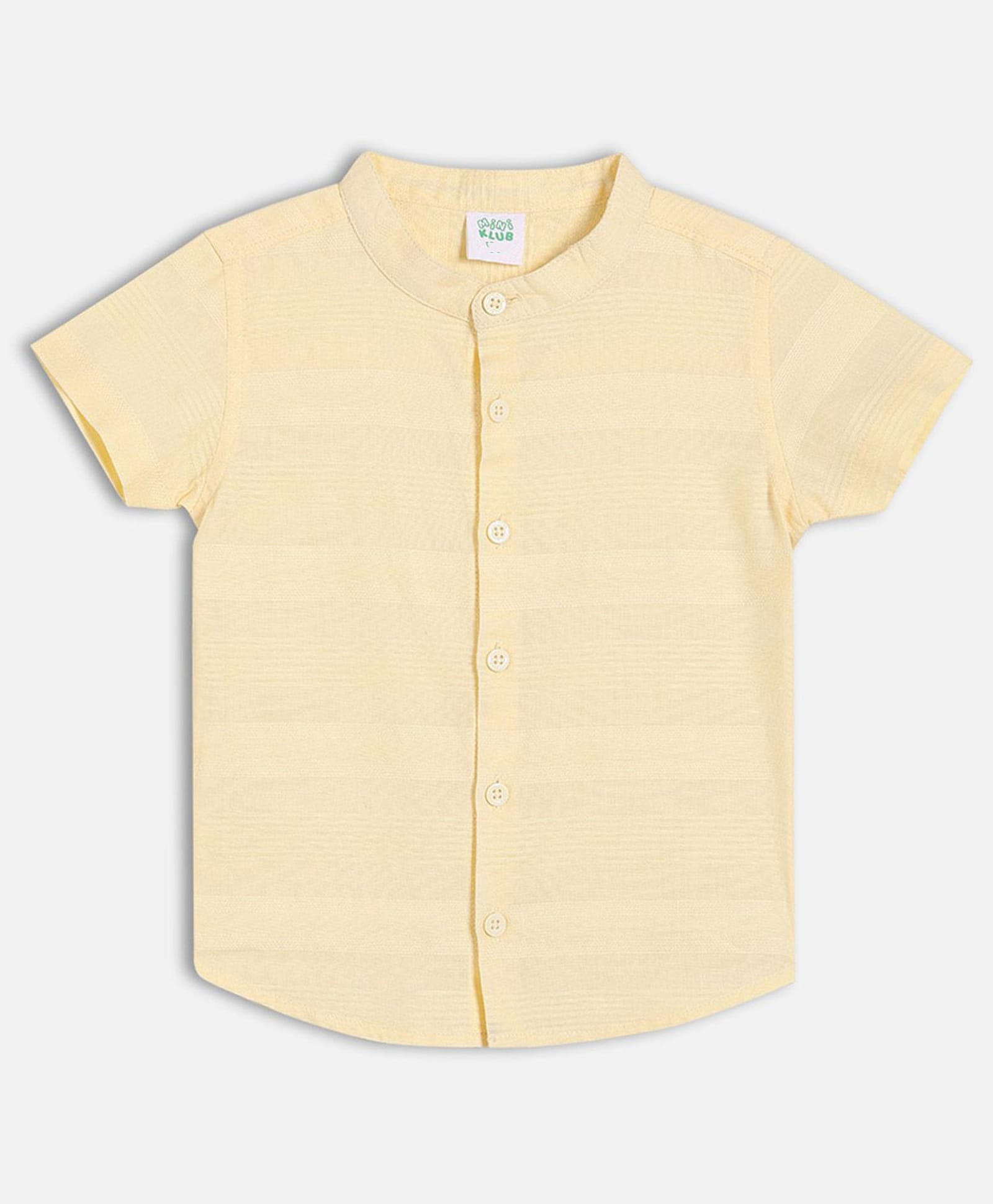 MINI KLUB Cotton Knit Half Sleeves Solid Shirt - Yellow-image-49