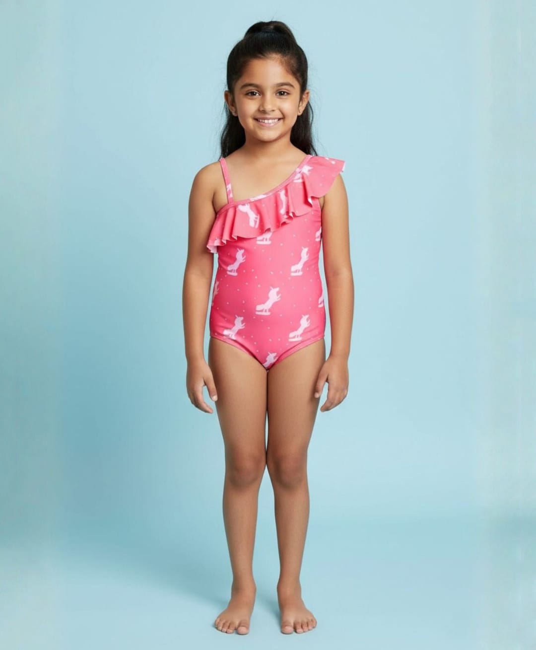 The Mom Store Sleeveless Unicorn Printed Swimsuit - Pink-image-47