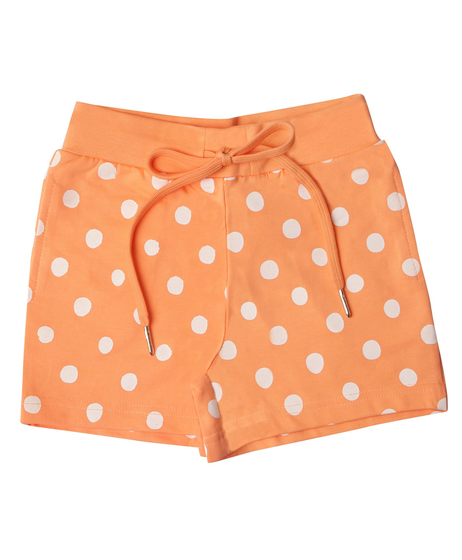 Tiny Girl Cotton Knit Polka Dots Printed Shorts - Peach-picture-16