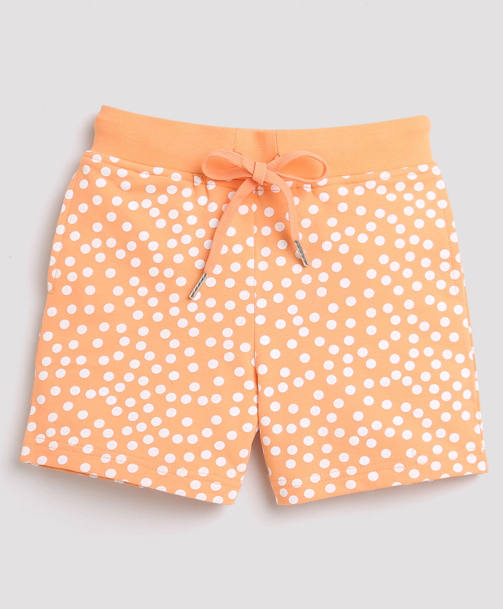 Tiny Girl Cotton Knit Polka Dots Printed Shorts - Peach-picture-20
