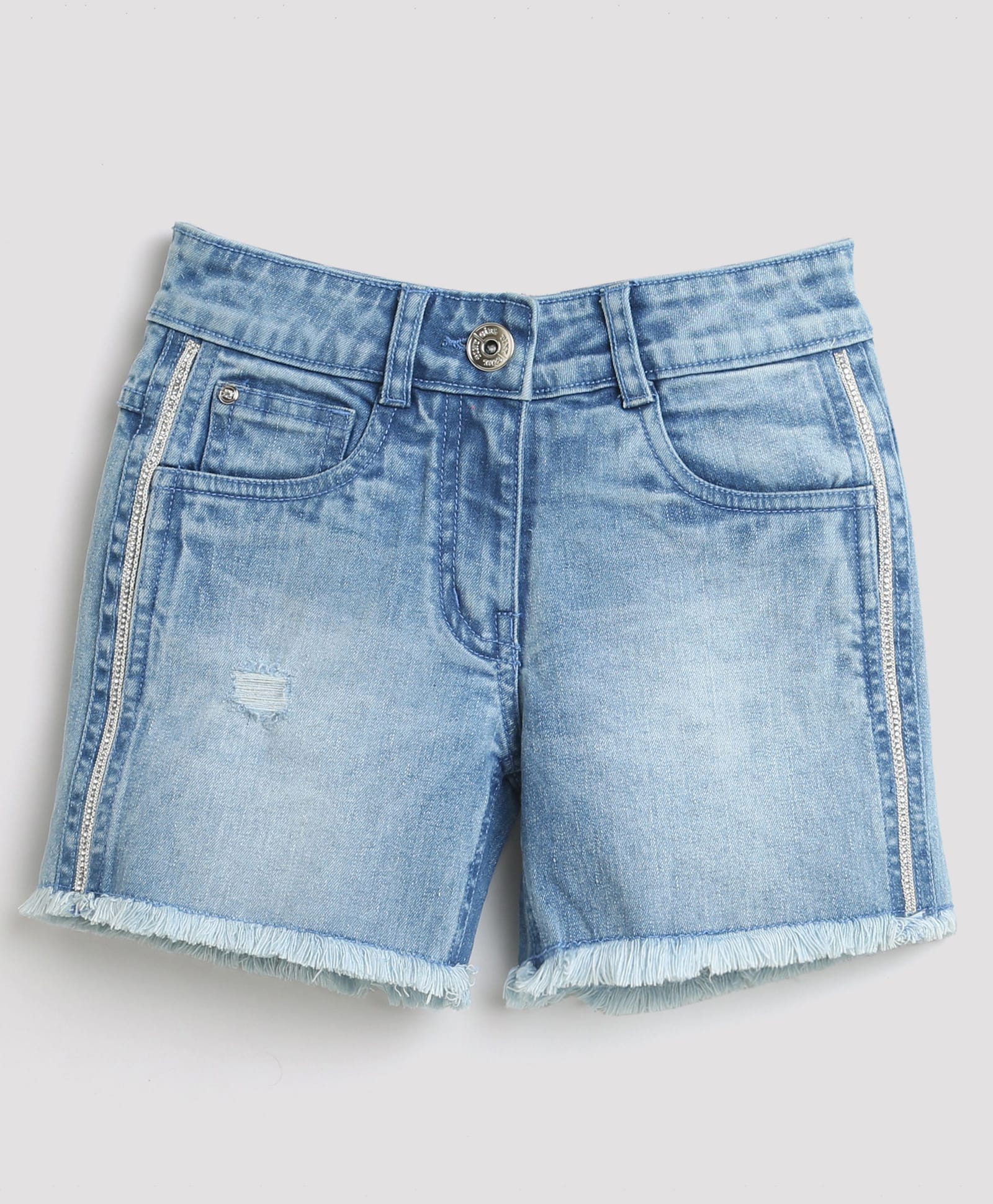 Tiny Girl Denim Woven Washed Shorts - Light Blue-picture-5