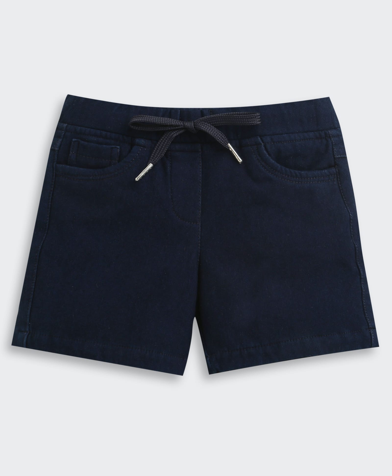 Tiny Girl Cotton Knit Solid Shorts - Dark Blue-picture-6