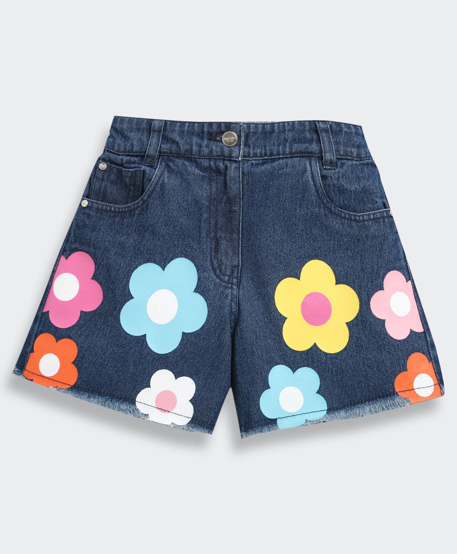 Tiny Girl Cotton Woven Floral Printed Shorts - Blue-picture-15