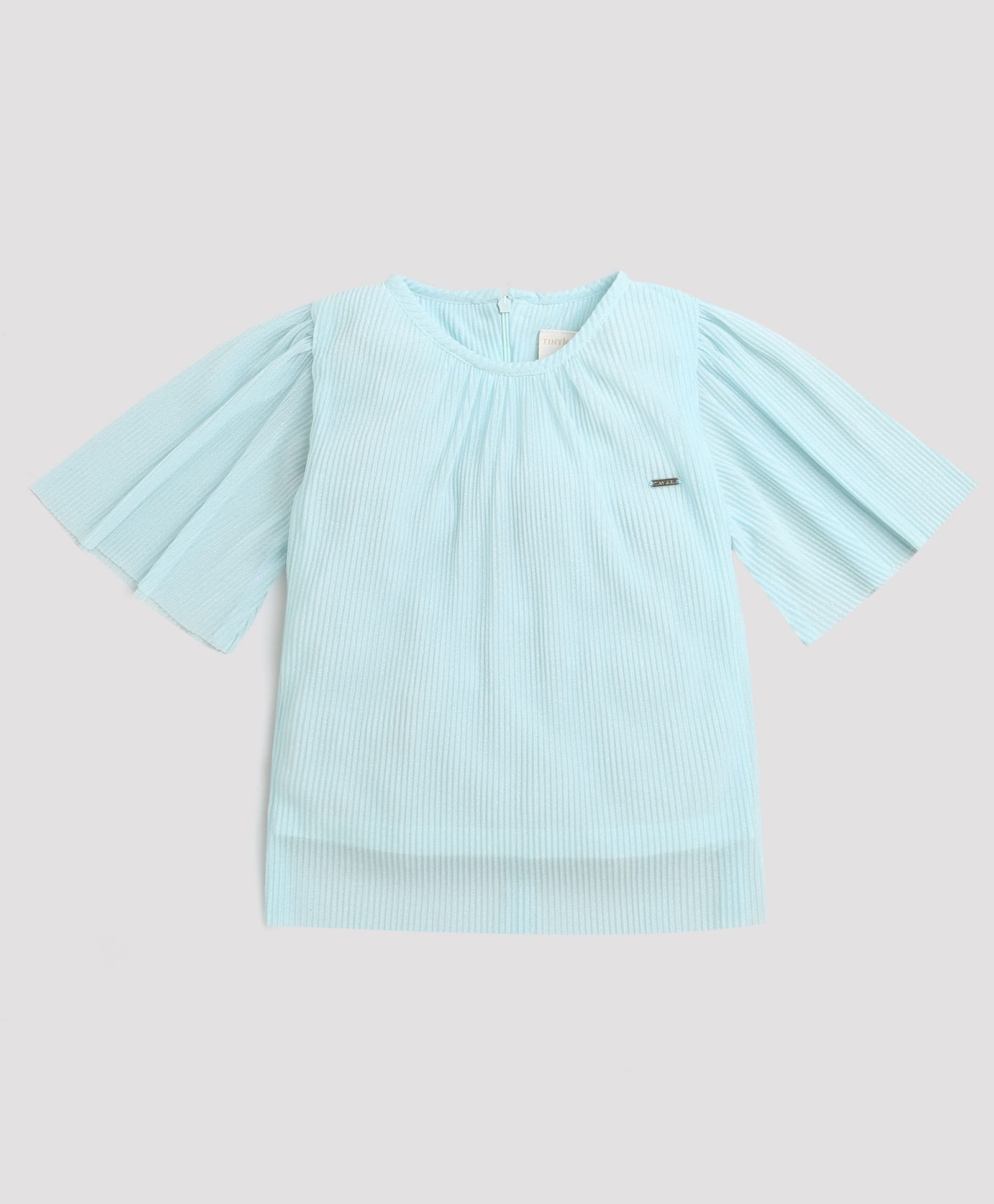Tiny Girl Woven Half Sleeves Textured Top - Blue-picture-27