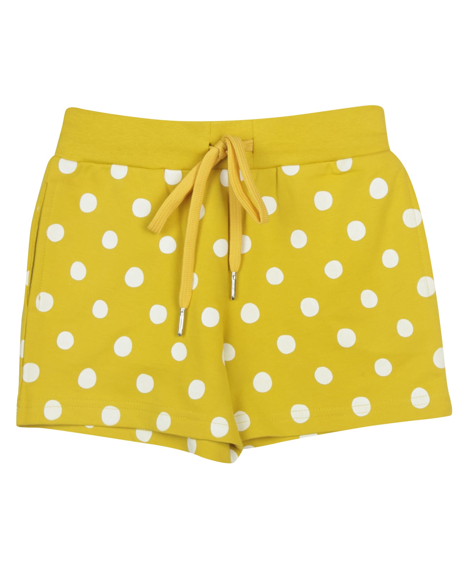 Tiny Girl Cotton Knit Polka Dots Printed Shorts - Mustard-image-35