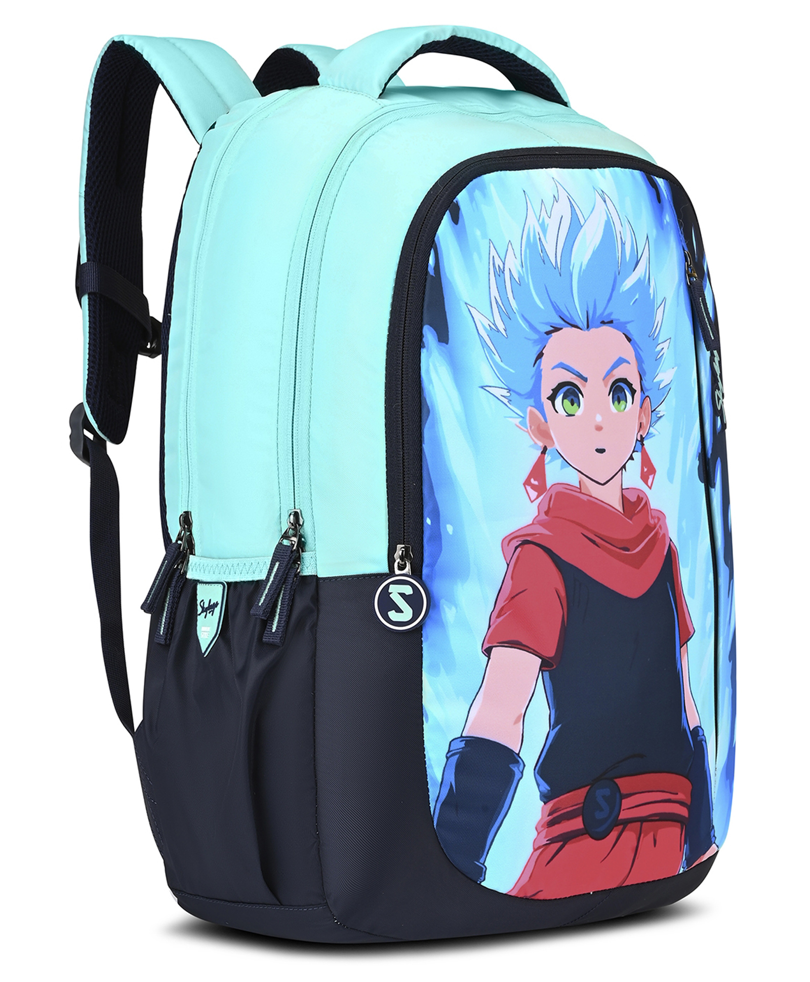 Skybags Height 18 Inches Manga 27 Litres Anime Casual Backpack With 3 Compartments & Adjustable Shoulder Strap - Teal-picture-10