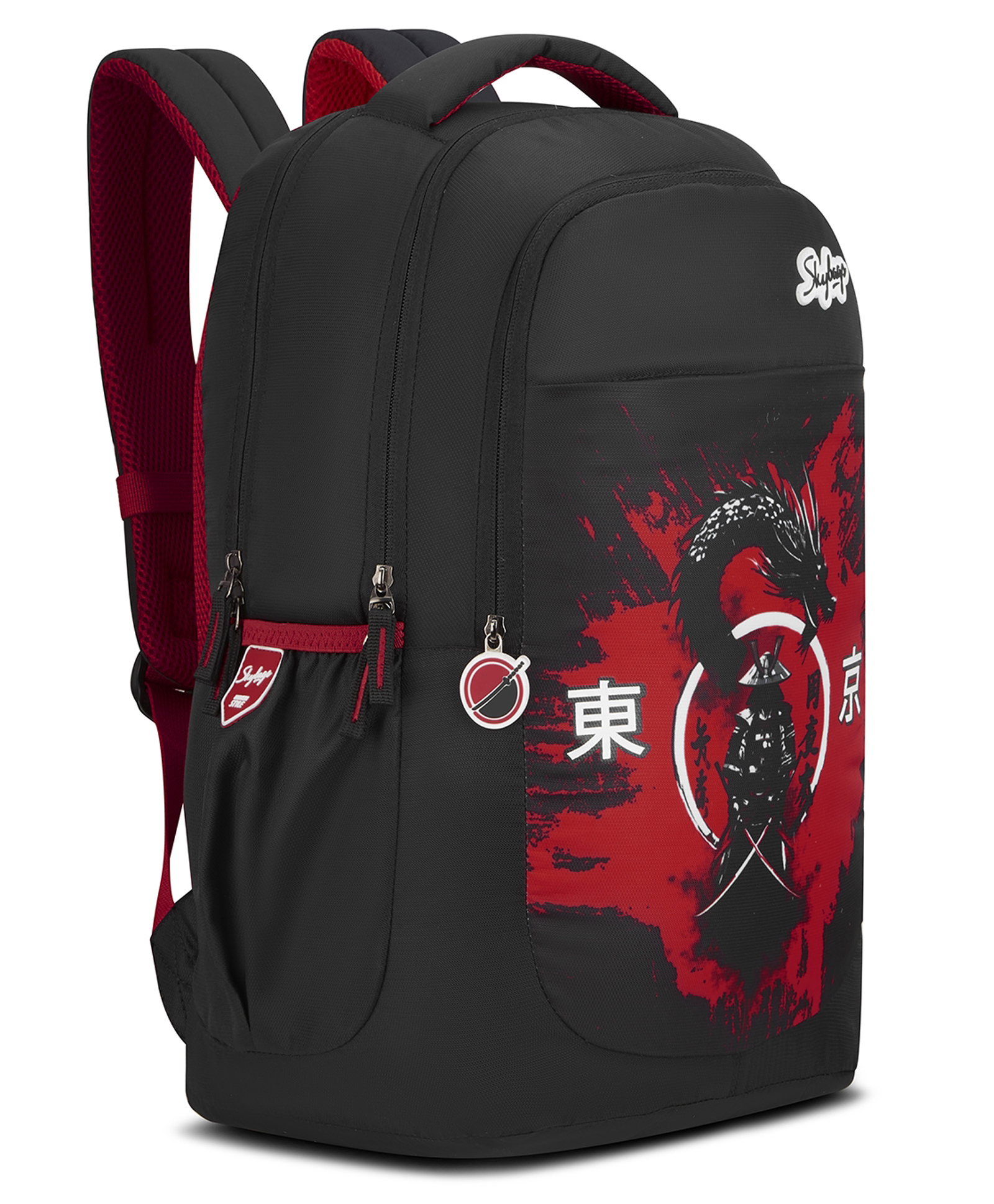 Skybags 18 Inches 34L Dragon Warrior Inspired Backpack with 3 Compartments & Pencil Pouch- Black-image-19