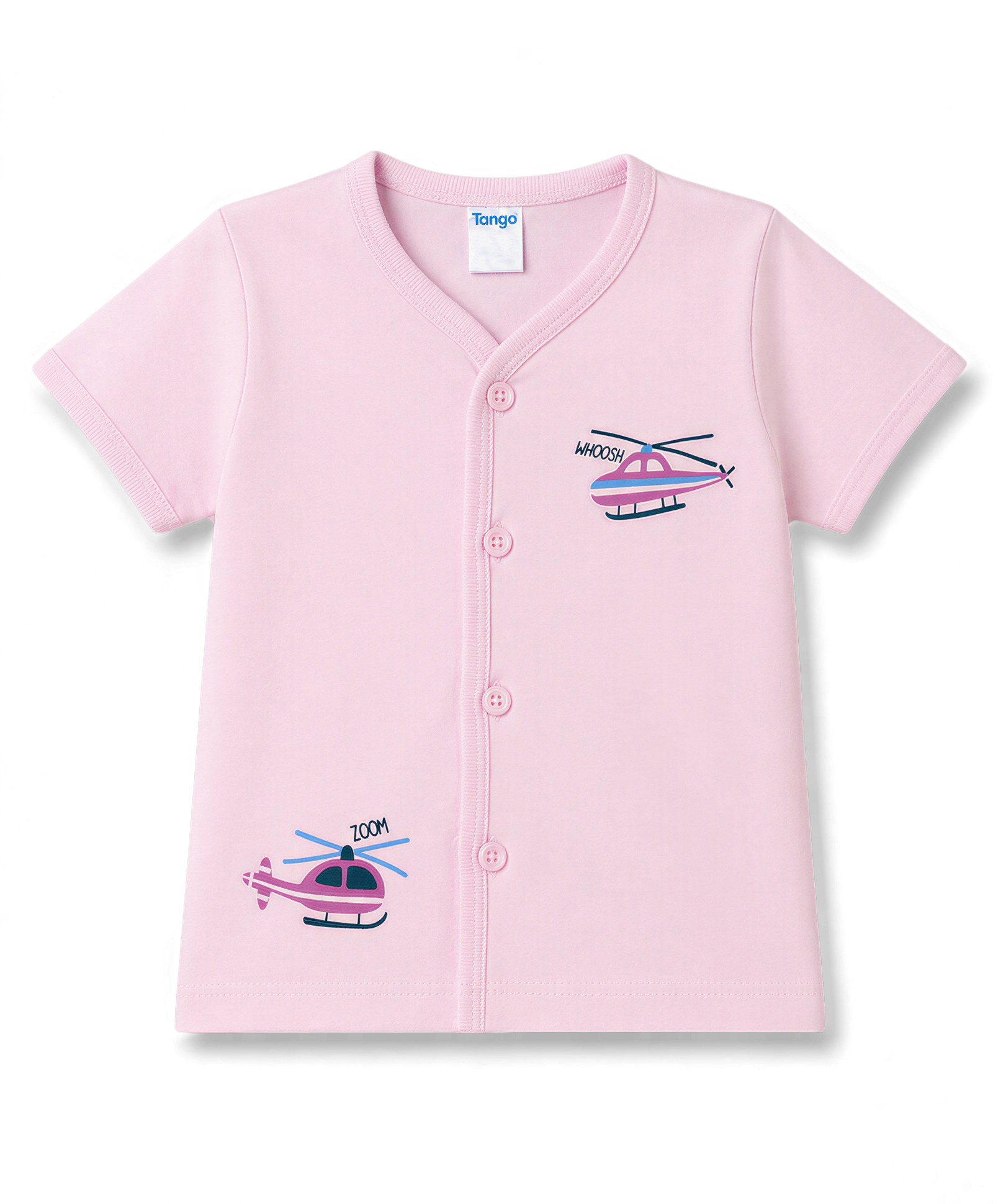 Tango Single Jersey Knit Half Sleeves Jhabla with Helicopter Print - Mauve-picture-19
