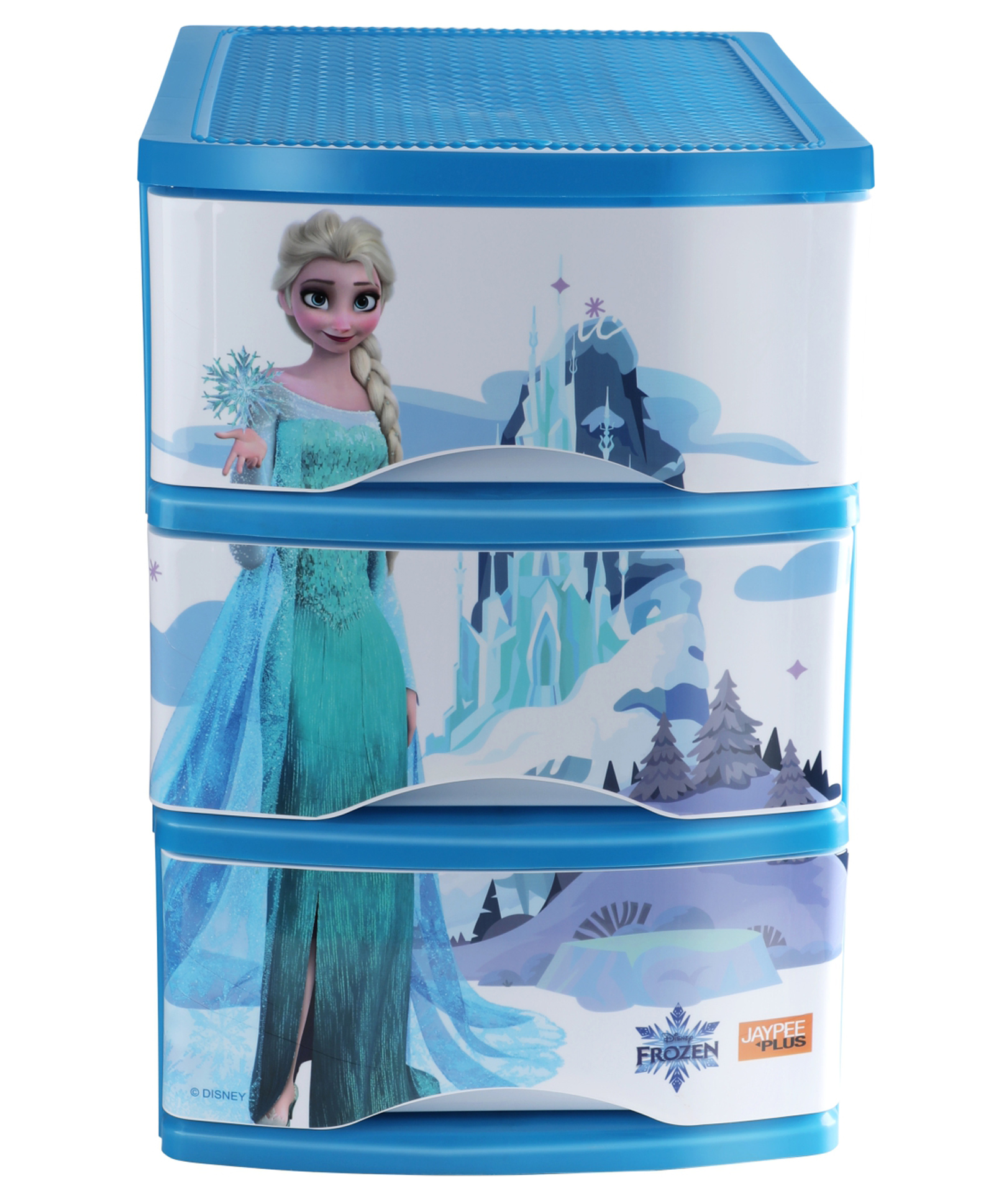 Jaypee Plus Inspace Prime Disney Frozen Multi Purpose Organizer Storage Box for Kids Stationary, Toys, Clothes, Documents, Games, Space Saving Stackable Rack Wardrobe Cabinet, 3 Compartments - Blue-image-46