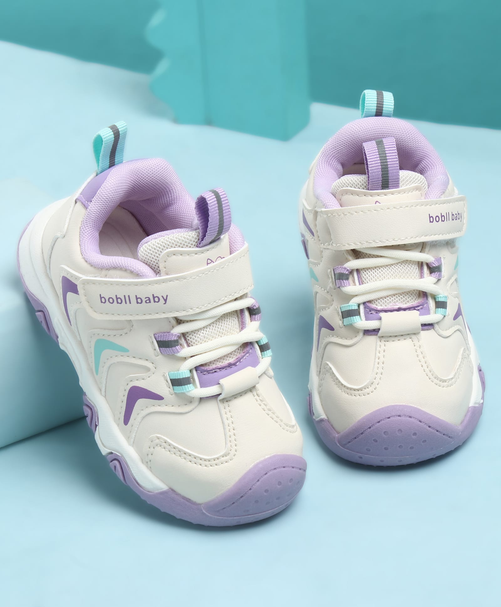 KIDLINGSS Colour Blocked Velcro Closure Shoes - Purple-picture-18