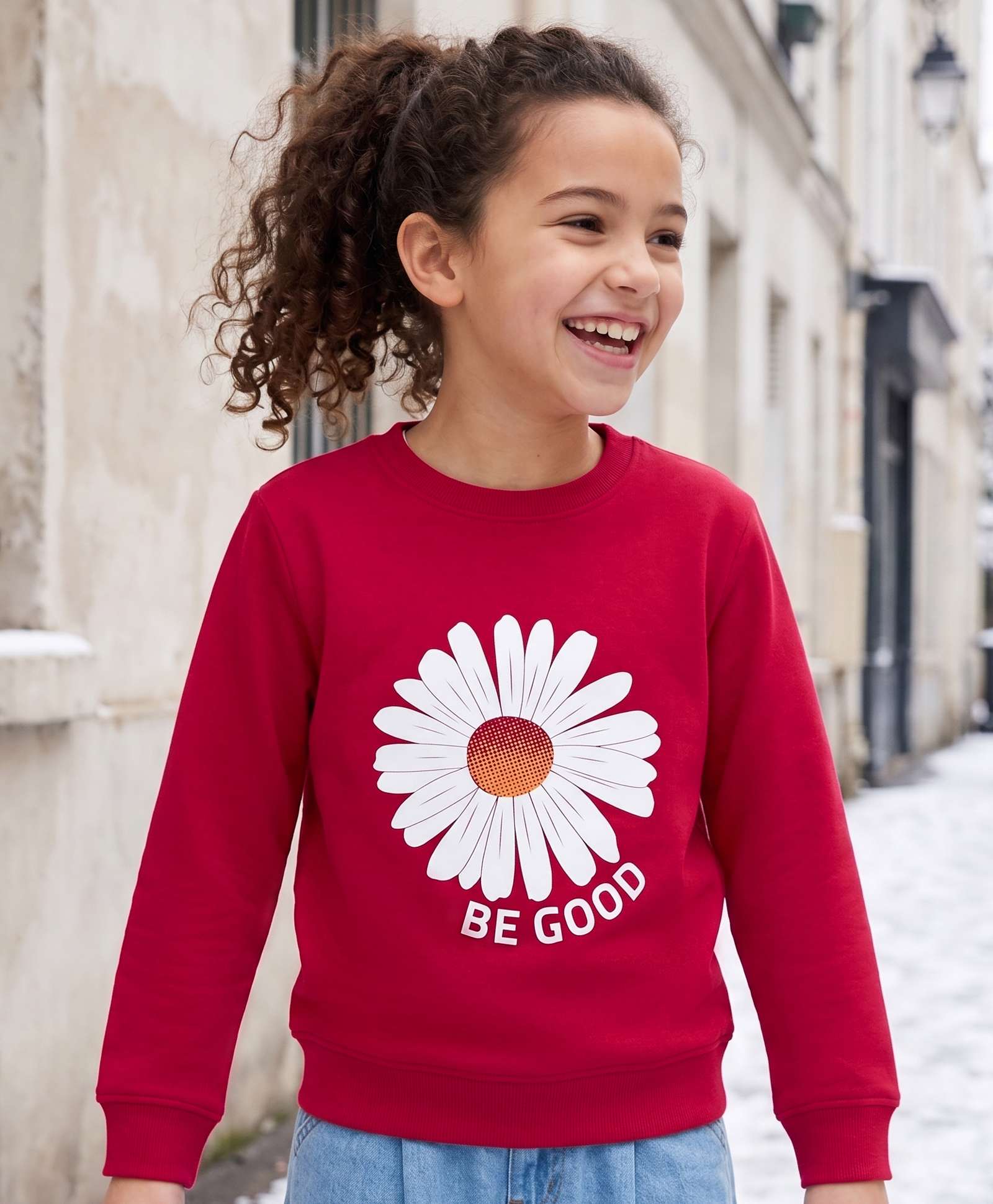 Pine Kids Knit Full Sleeves Sweatshirt with Floral Print - Red-picture-46