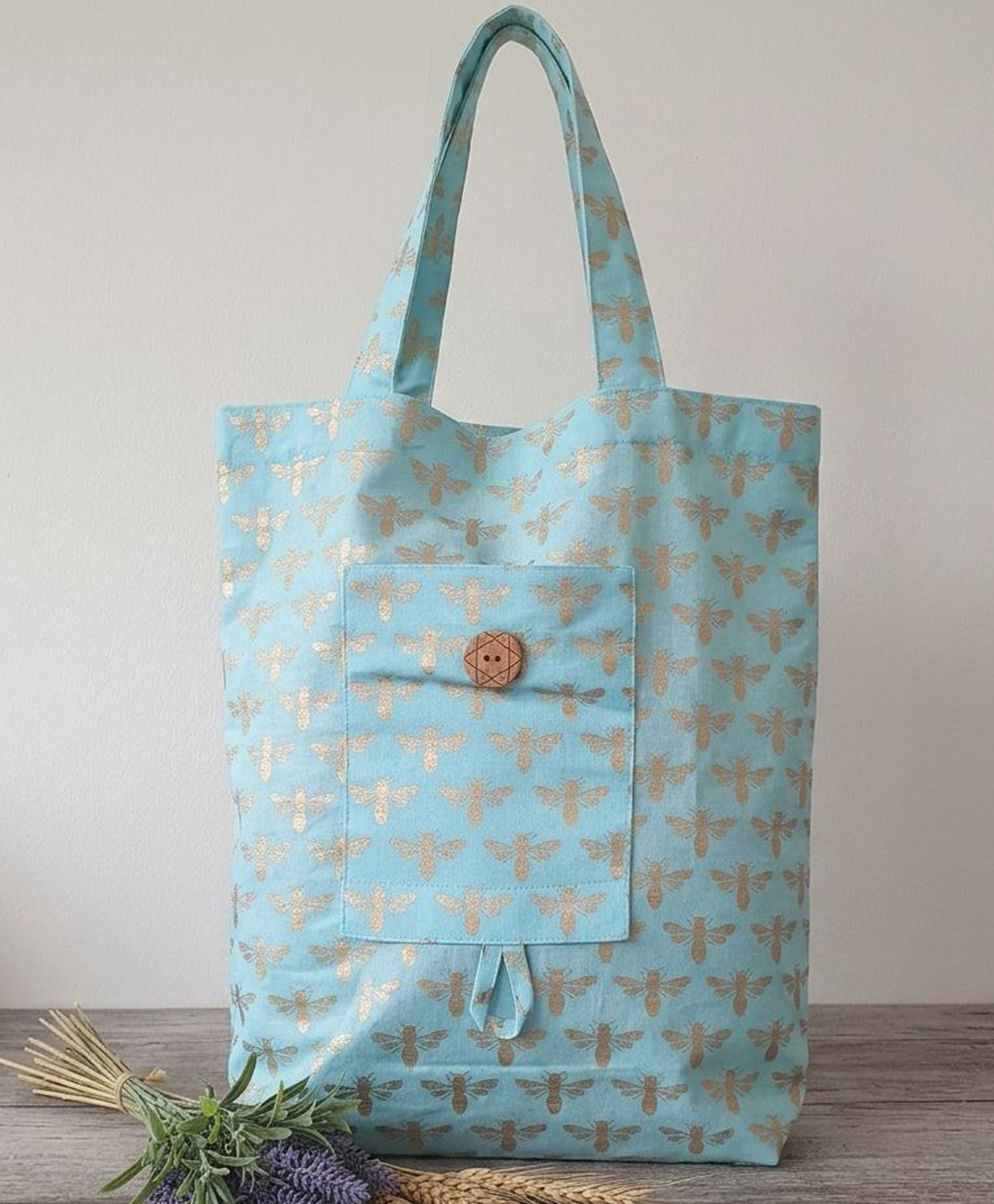 Rustic Blends Pack of 3 foldable bag Pink-Teal-Green-image-22
