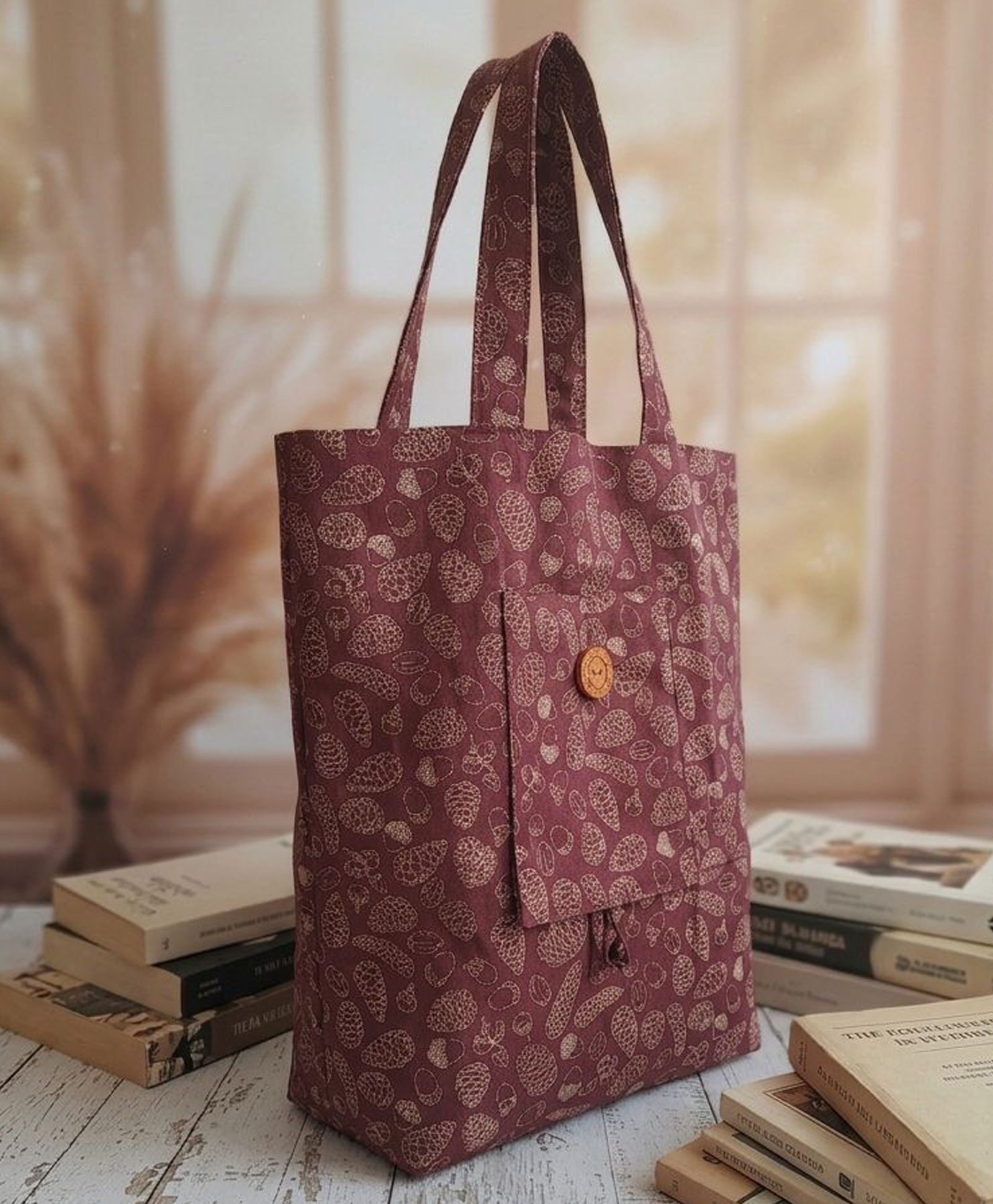 Rustic Blends Pack of 3 foldable bag Navy-Teal-Burgundy-image-12