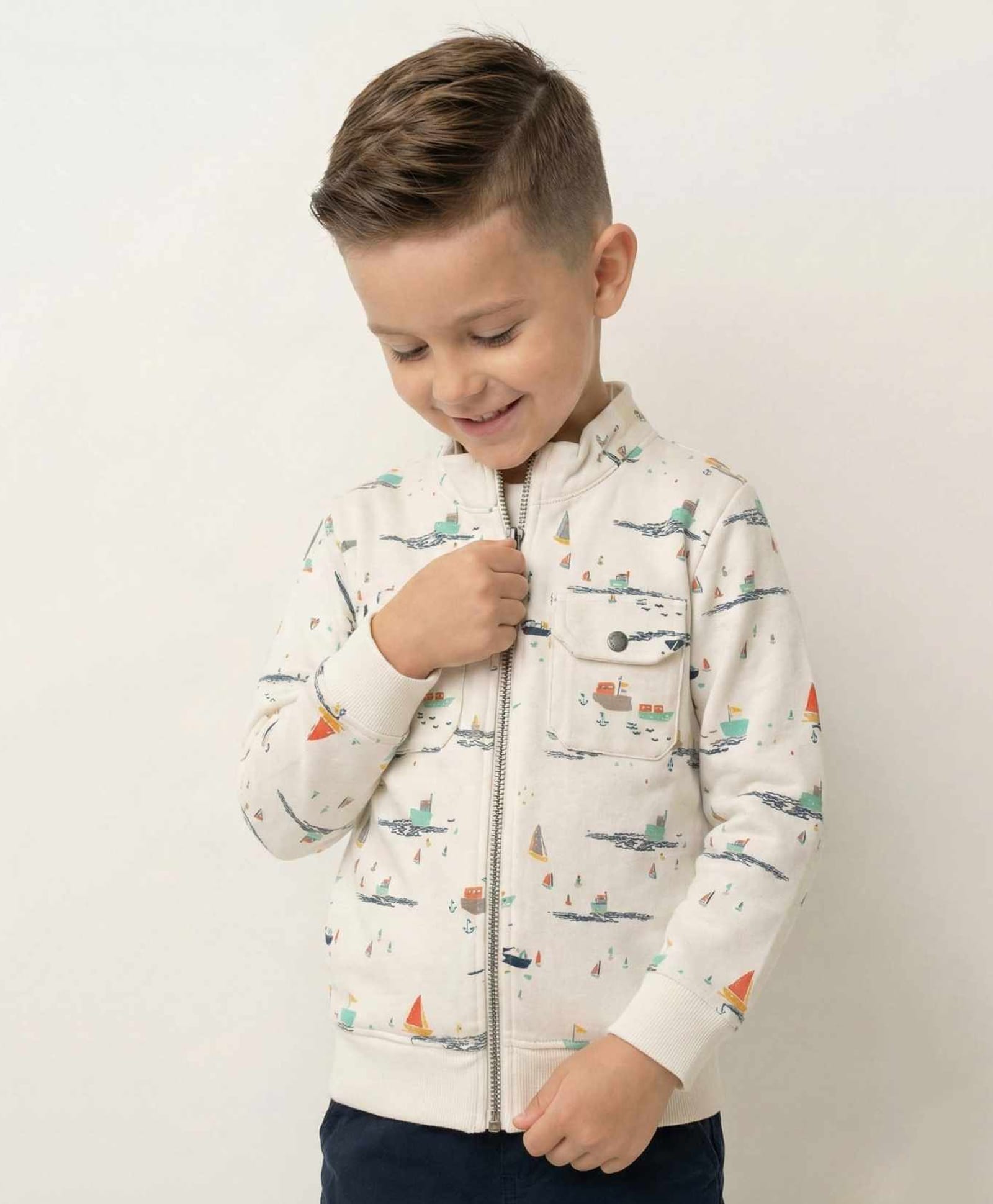 Lagorii Rayon Woven Full Sleeves Nautical Theme Printed Jacket - White-picture-14