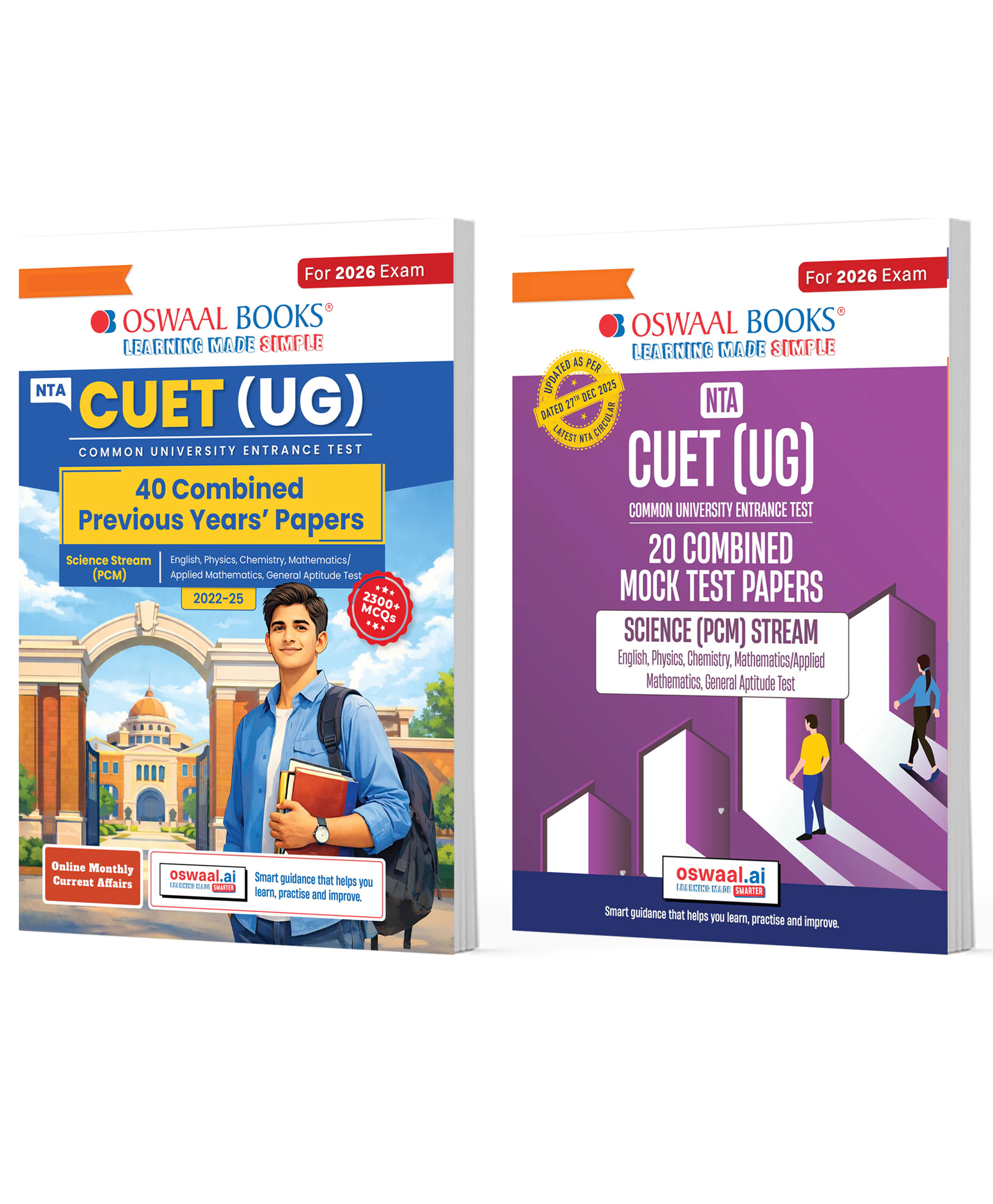 OSWAAL BOOKS NTA CUET (UG) 40 Combined Previous Years Solved Papers & 20 Combined Mock Test Papers Science Stream (PCM) Eng, Phy, Chem, Maths & General Aptitude Test For 2026 Exam Set of 2 Books-image-32