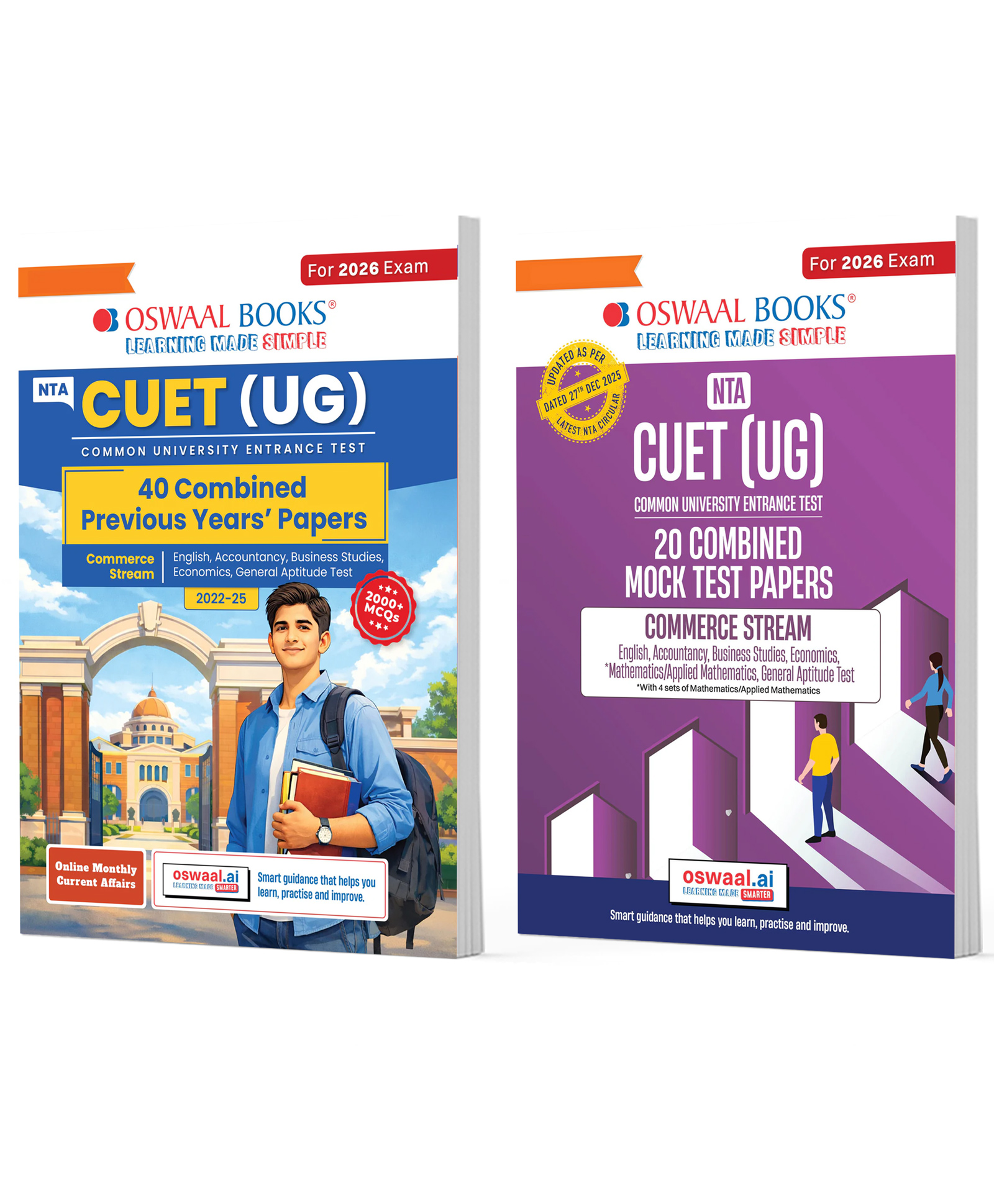 OSWAAL BOOKS NTA CUET (UG) 40 Combined Previous Years Solved Papers & 20 Combined Mock Test Papers Commerce Stream (Eng, Acc, BS, Eco, Maths, General Aptitude Test) For 2026 Exam Set of 2 Books-image-33