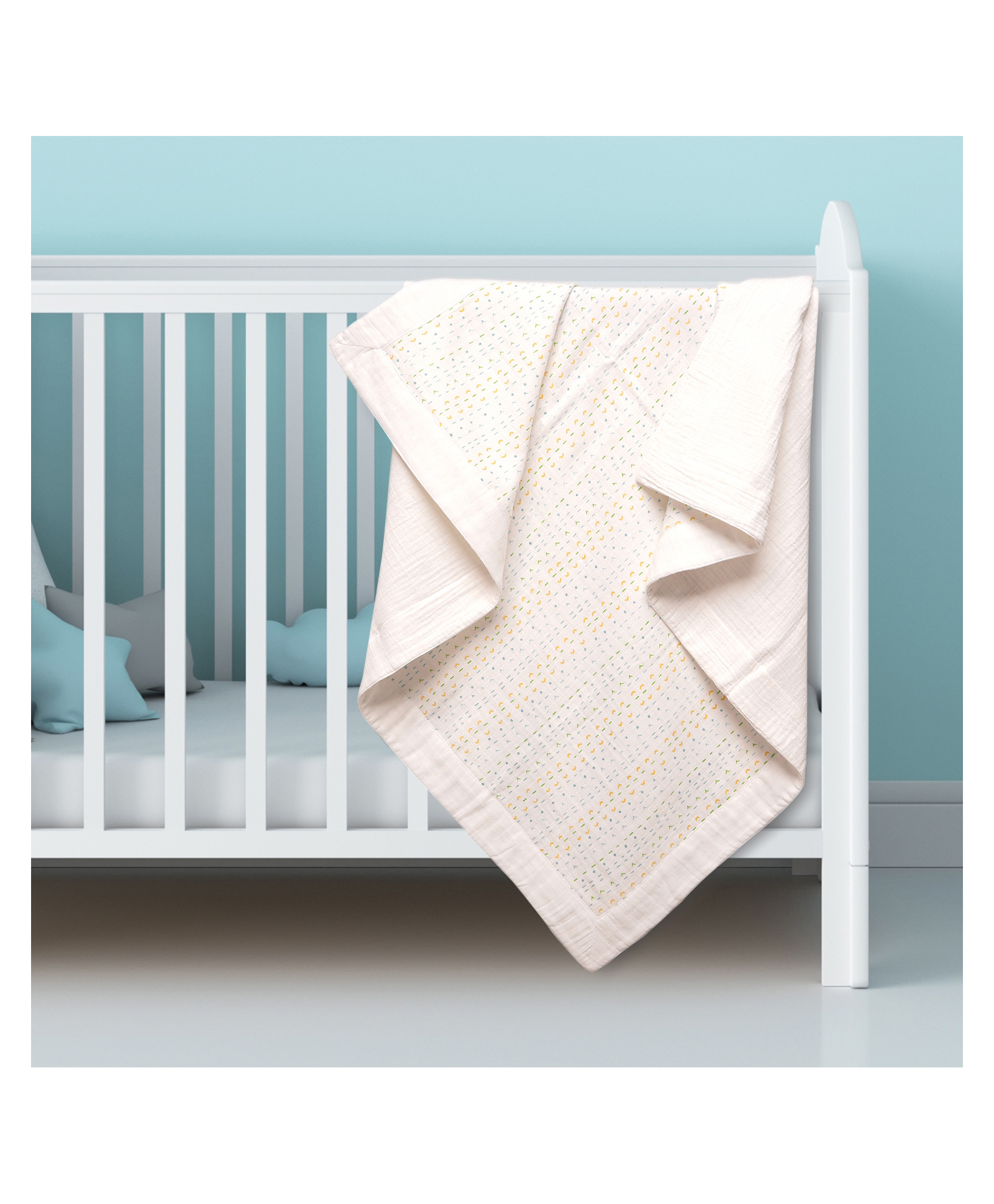 Tidy Sleep Lines & Dots (Little Finder) - Muslin Baby Blanket (Two-Layer Dohar)-image-19