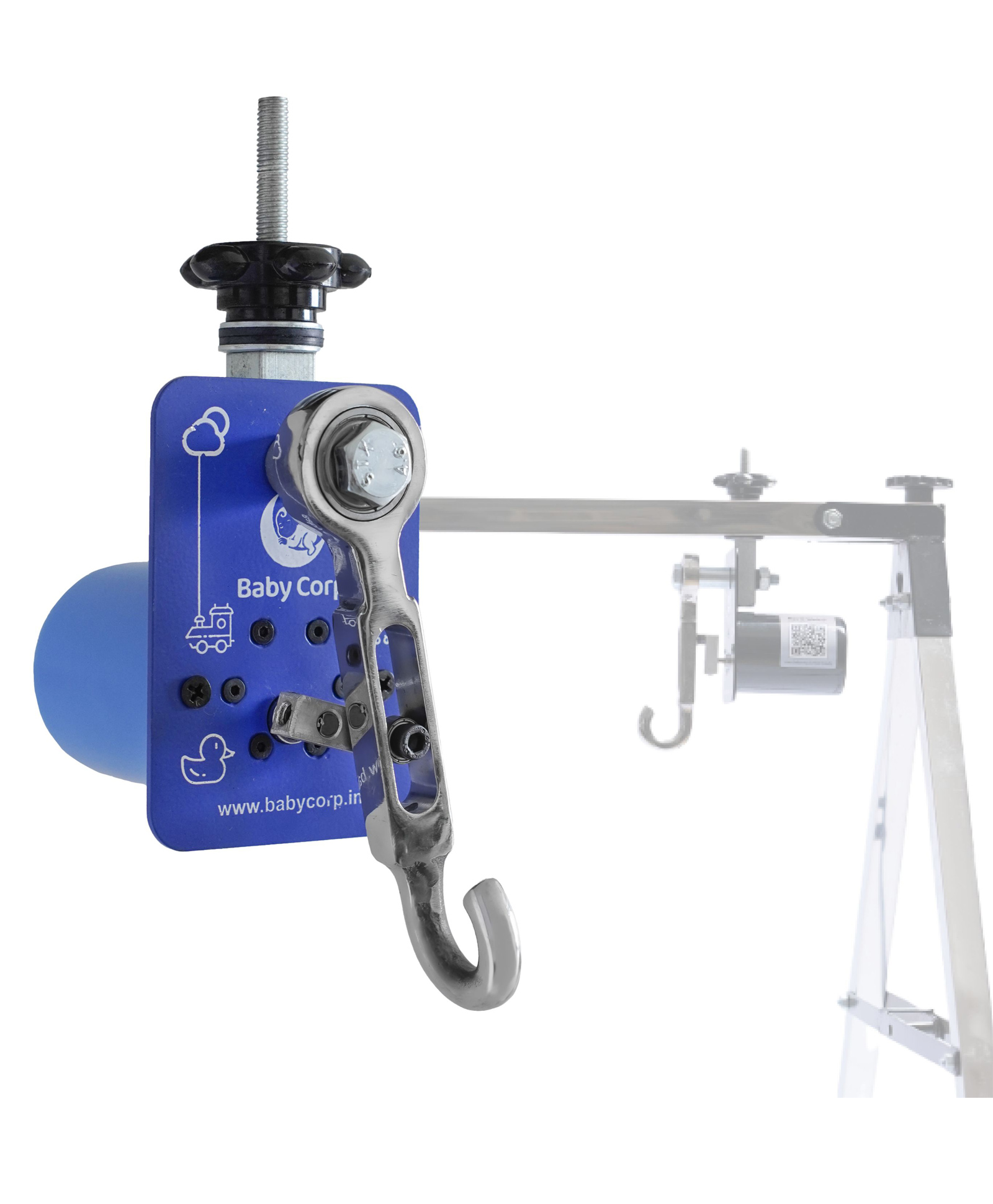 Baby Corp Automatic Baby Cradle Kit for Steel Frame Jhula/Ghodiyu Adjustable Speed , Shock-Proof Swing Motor 20kg Capacity ,304 Stainless Steel Hook (Cradle Not Included)-picture-12