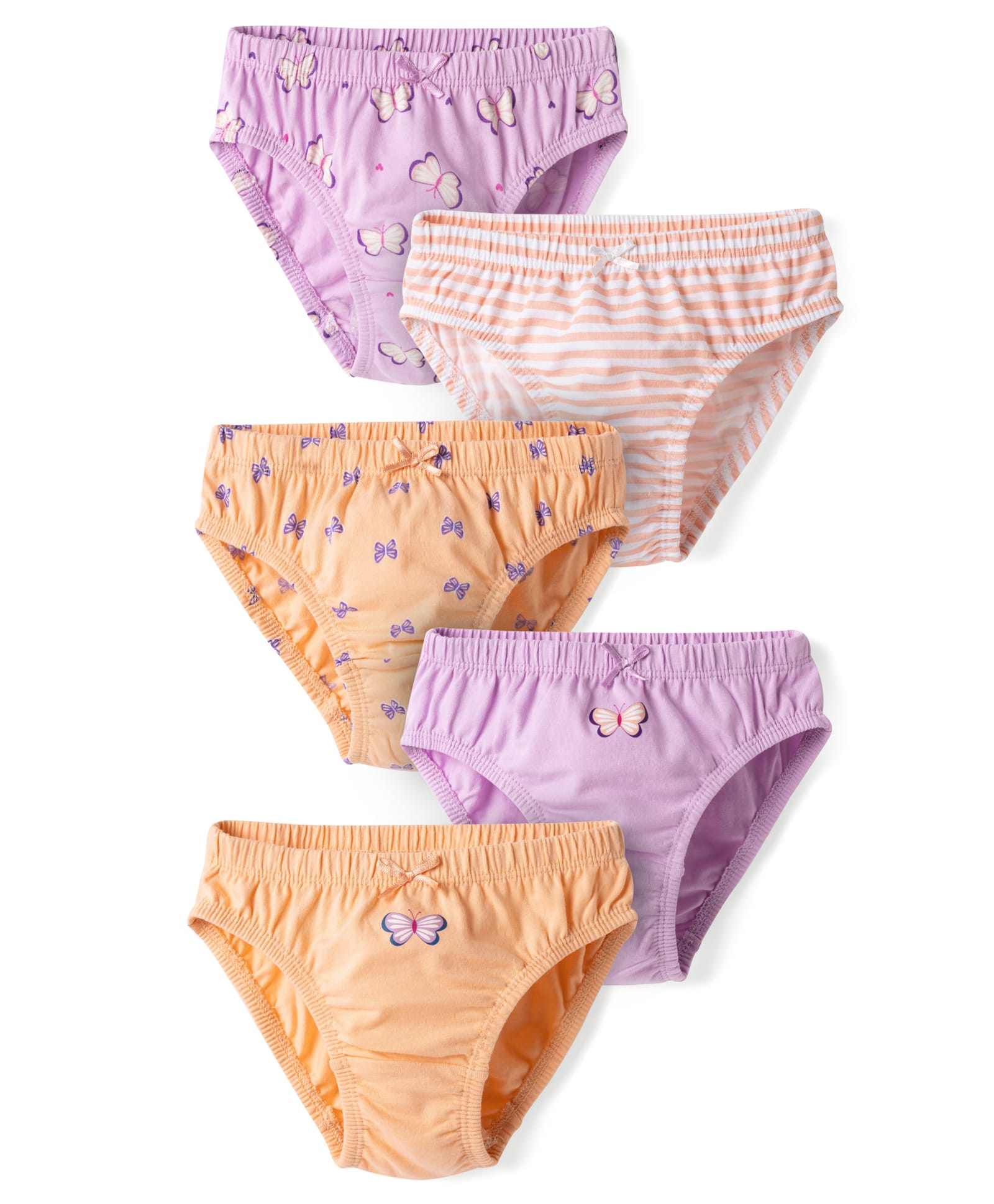 Honeyhap Premium Cotton Knit Panties With Bio Finish & Butterfly Print Pack of 5 - Tropical Peach Bright White & Orchid Bouque-image-30