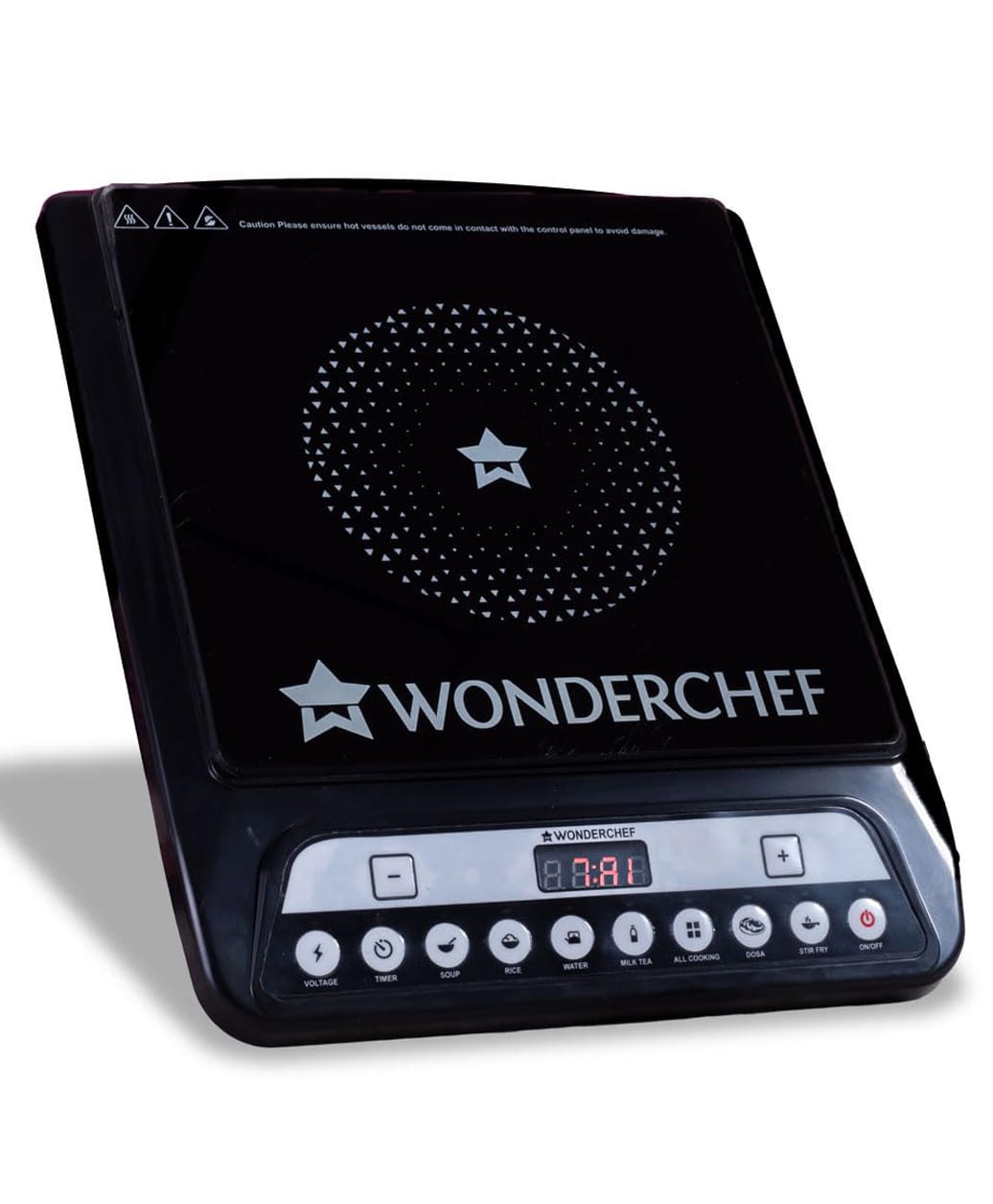 Wonderchef Power 1400W Induction Cooktop With 11 Preset Functions, Push Touch Control Button Induction Cooktop - Black-picture-49