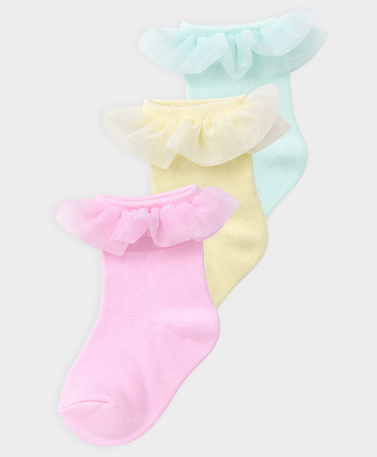 Mi Arcus Cotton Elastane Knit Pack Of 3 Frill Detailed Socks - Multi Colour-picture-39