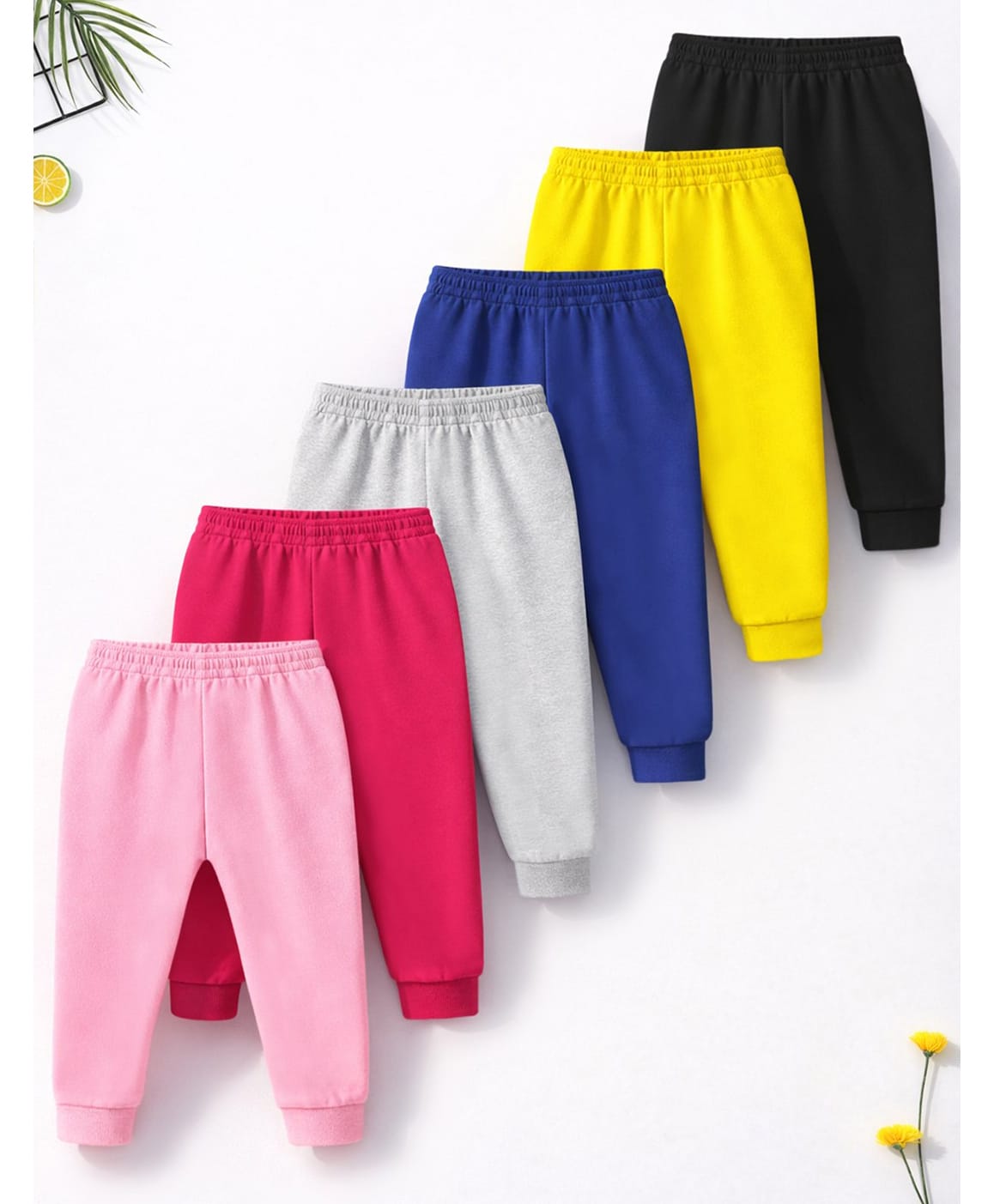 Trampoline Cotton Blend Knit Pack Of 6 Solid Pajamas - Multi Colour-picture-29