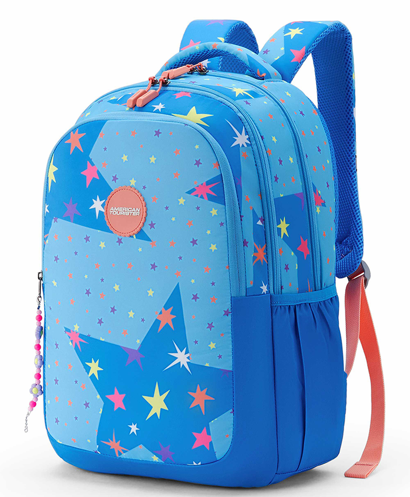 American Tourister Sway Height 18 Inches Girls Backpack with 3 Compartments & 2 Bottle Pockets 33 Liters Star Design - Blue-image-40