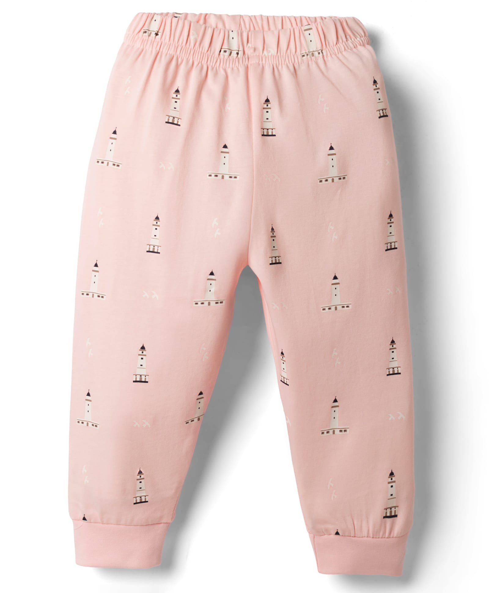 Ollypop Sinker Knit Full Length Nautical Theme Printed Lounge Pant - Pink-picture-33