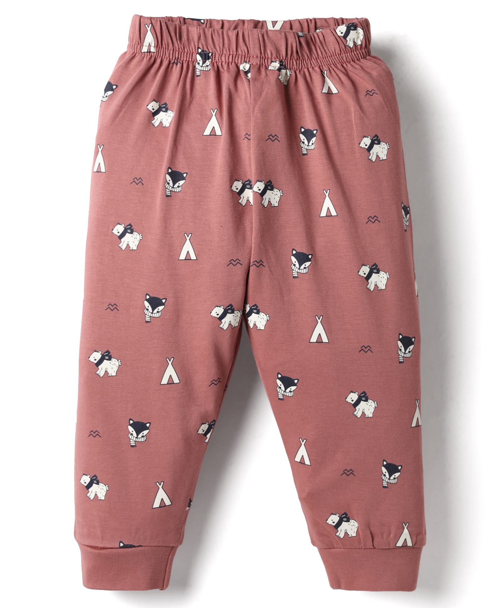 Ollypop Sinker Knit Full Length Animal Printed Lounge Pant - Rose Gold-picture-12