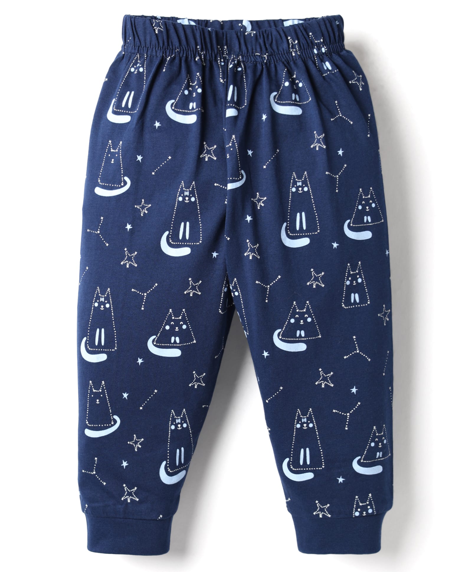 Ollypop Sinker Knit Full Length Cat Printed Lounge Pant - Navy Blue-picture-18
