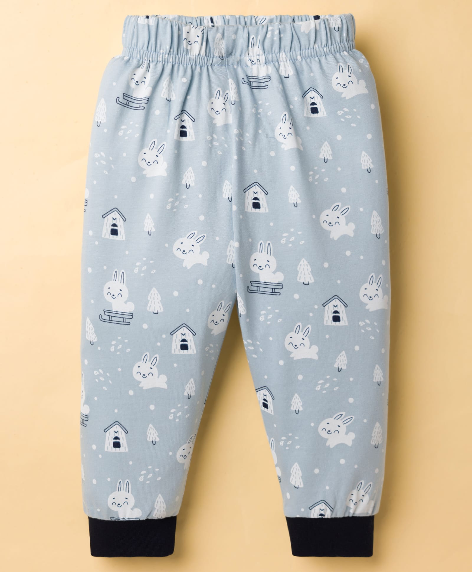 Ollypop Sinker Knit Full Length Animal Printed Lounge Pant - Light Blue-picture-13