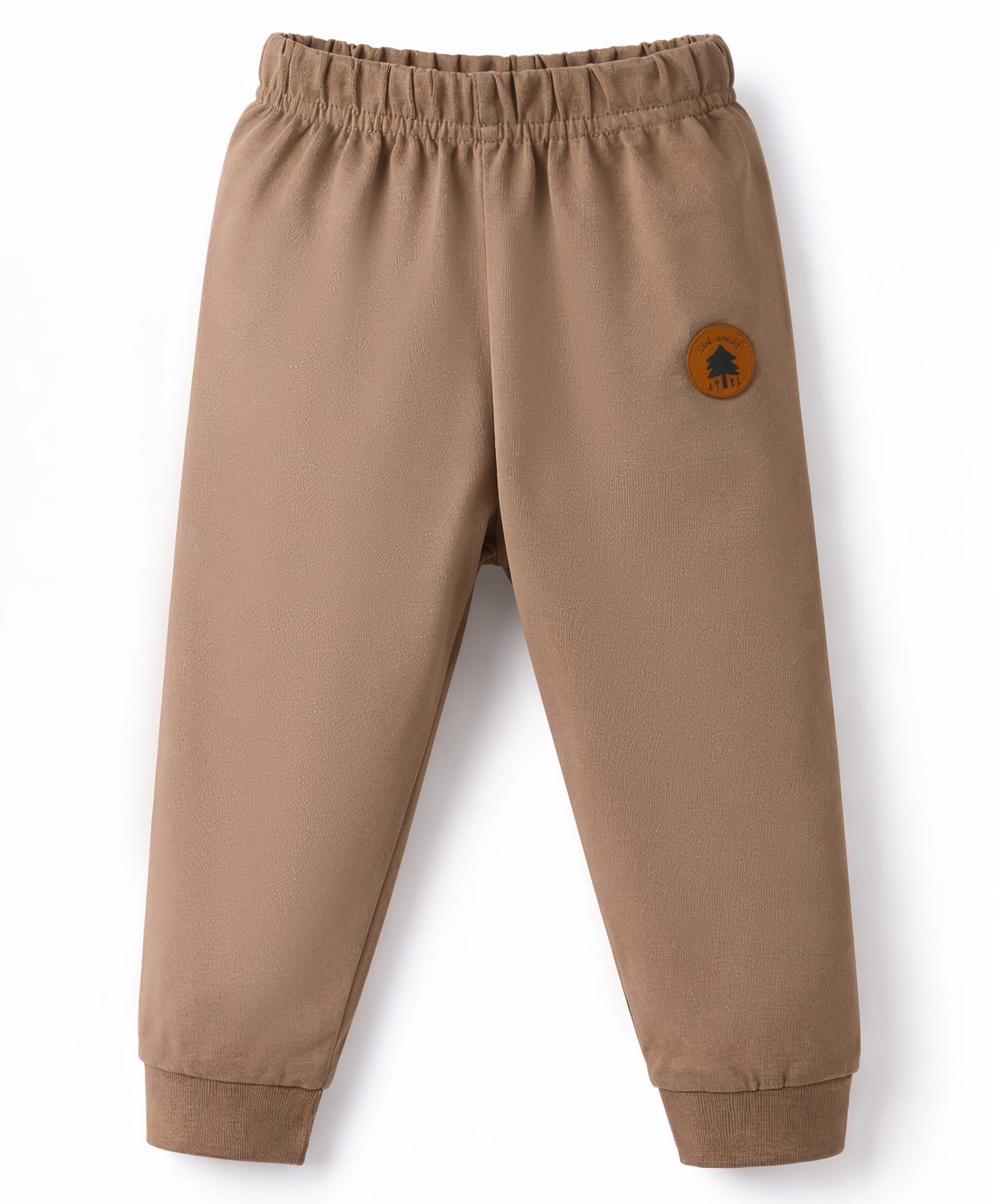 Ollypop Sinker Knit Full Length Lounge Pant with Tree Patch - Tan-picture-25