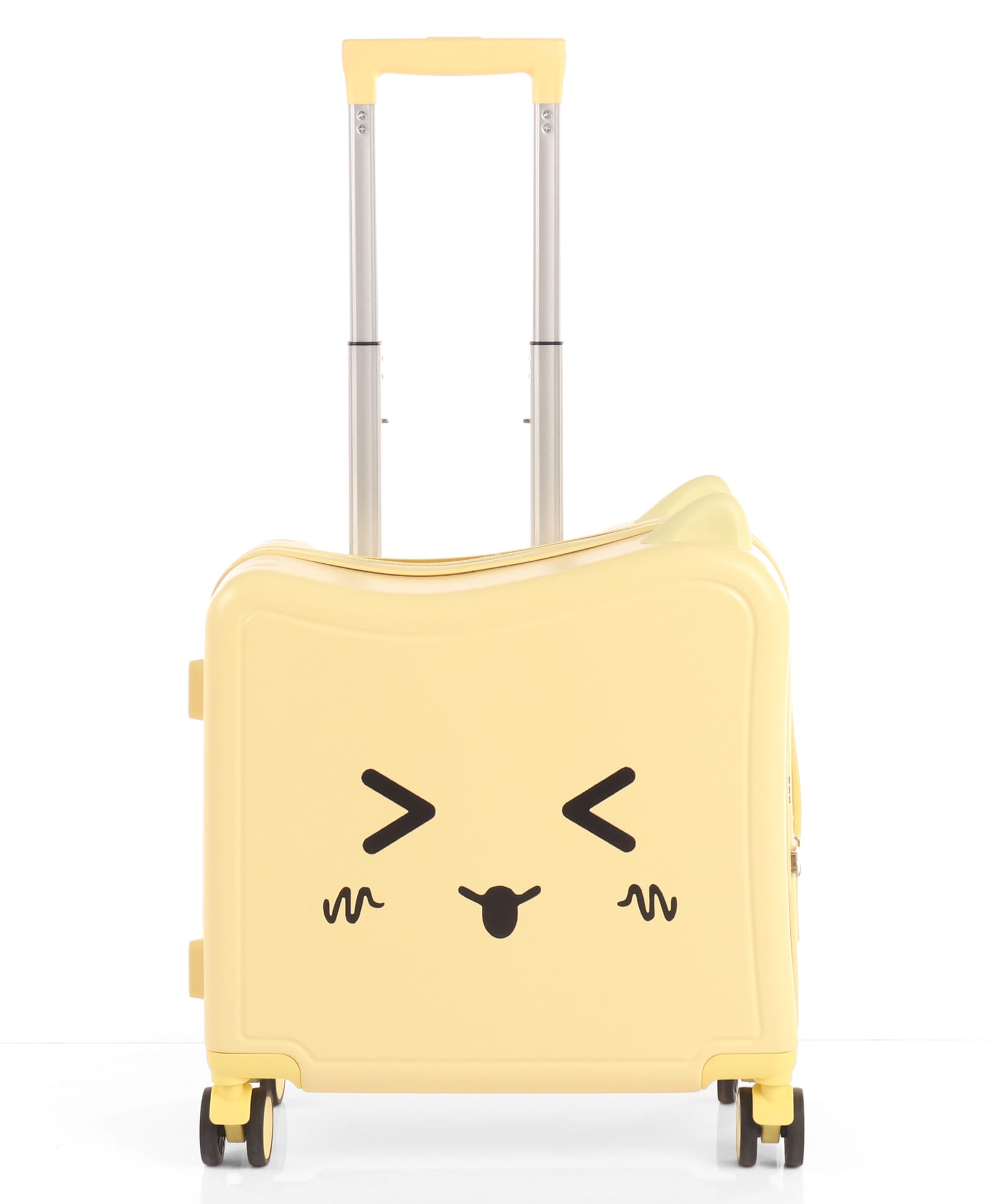Kids Ride-On Trolley Luggage Bag 20 Inch - Yellow| Lightweight Durable Travel Suitcase| Carry-On Cabin Size| 4-Wheel-image-44
