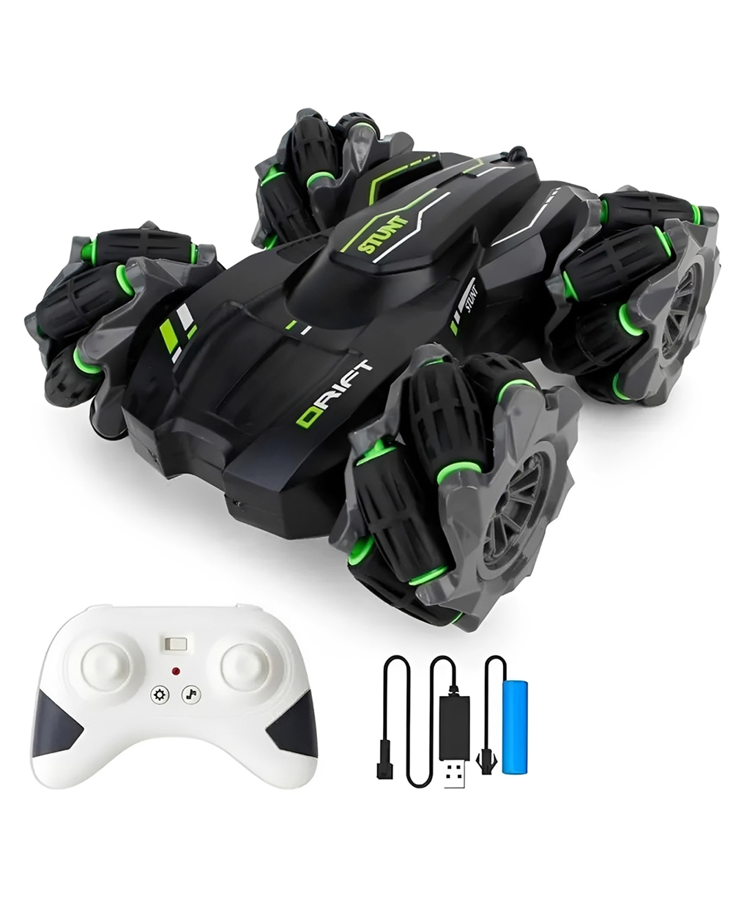 ADKD 4WD RC Stunt Drift Car with 360° Rotation | Double-Sided Remote Control Car with Music & Auto Demo | Rechargeable Stunt Racing Car Toy for Kids (3+ Years)-picture-22