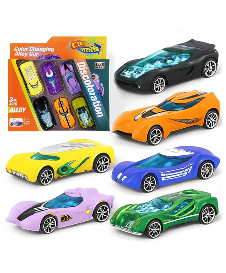 ADKD Color Changing Alloy Toy Car Set (6 PCS) | Hot Water Color Shift Die Cast Mini Racing Cars for Kids | Metal Pull Back Toy Car Set for Boys & Girls (3+ Years), (Pack of 6)-image-15