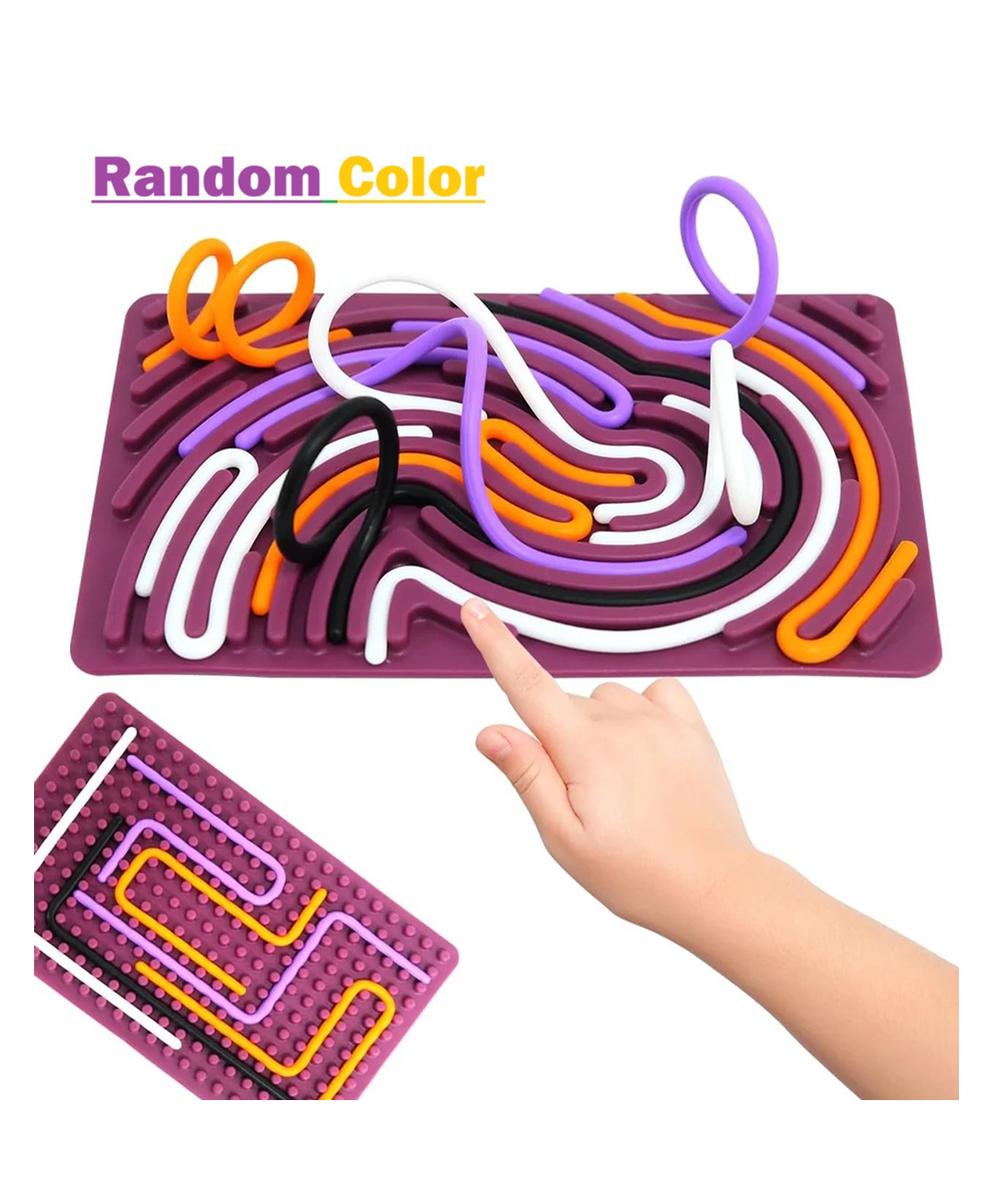 ADKD Silicone Sensory String Art Activity Board Fine Motor Skills Tactile Pegboard Toy with Flexible Colorful Noodles for Kids & Adults, Stress Relief Fidget Toy-picture-27