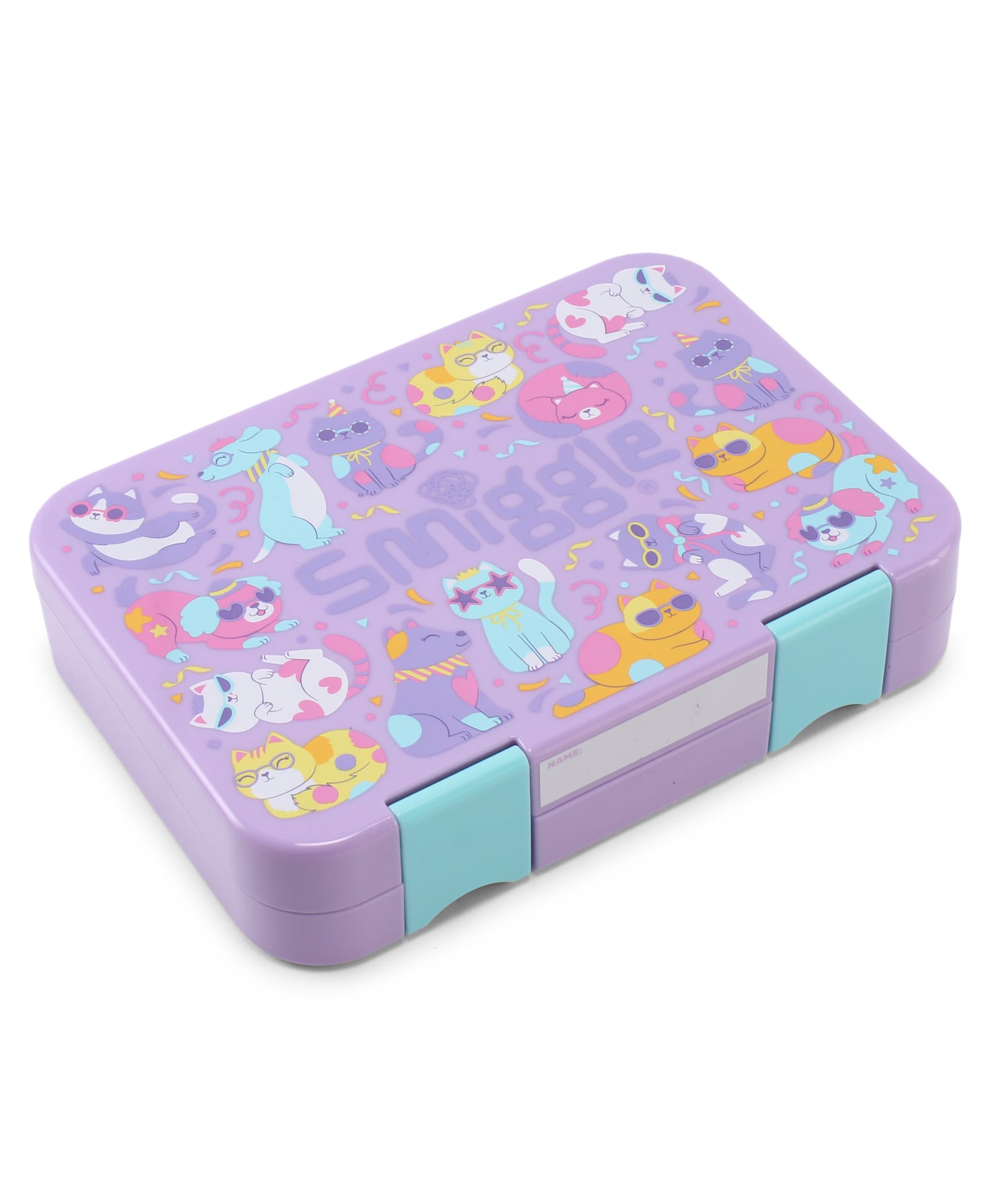 Smiggle Playtime Bento MED Lunch Box 4 Compartment Leak-Proof Food Container- Lilac-picture-13