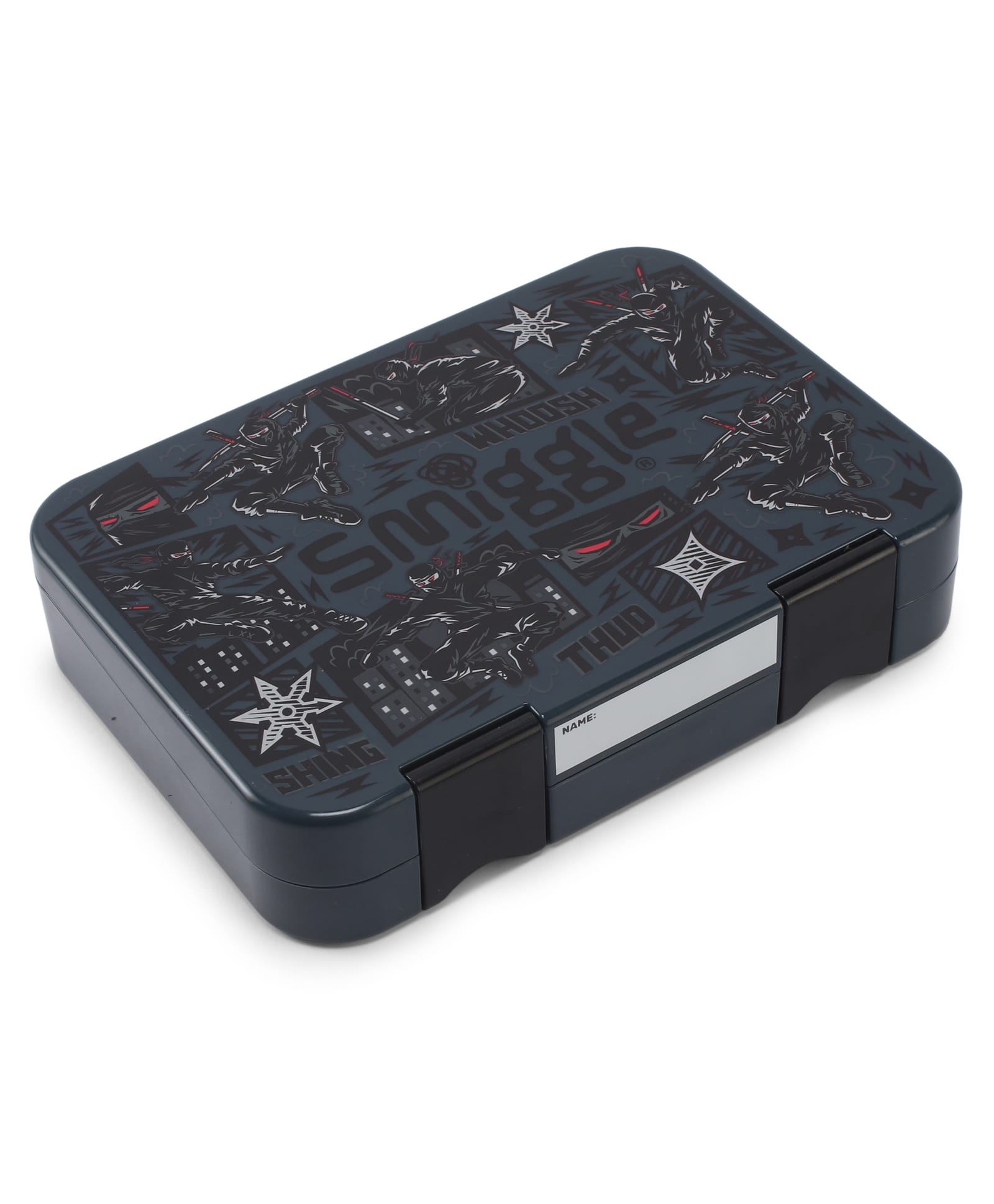 Smiggle Bento MED Happy Realm Lunch Box 4 Compartment Leak-Proof Food Container- Grey-image-49