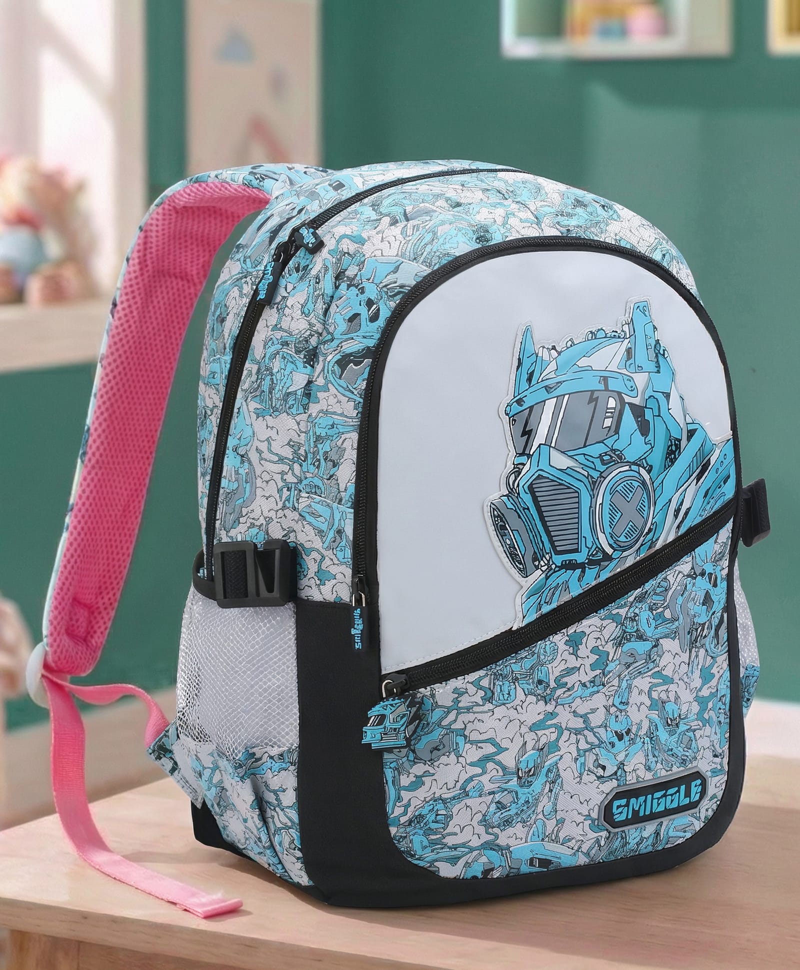 Smiggle 16.5 Inches ATTACH REALM Backpack Bag with Spacious Storage - Grey-picture-21