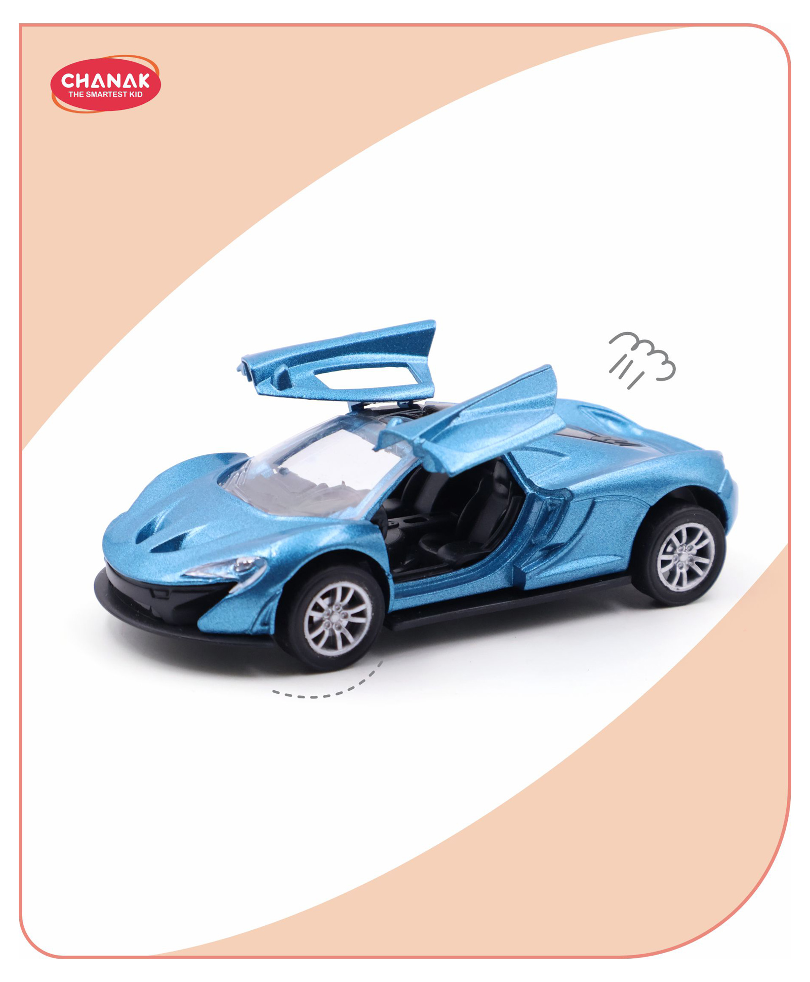 Aditi Toys Premium Metal Die-Cast Sports Racer Car, Metal Car with Realistic Engine Sound, LED Lights, Open & Close Doors, Pull Back Car Zinc Alloy for Kids, BIS Approved - Blue-picture-23