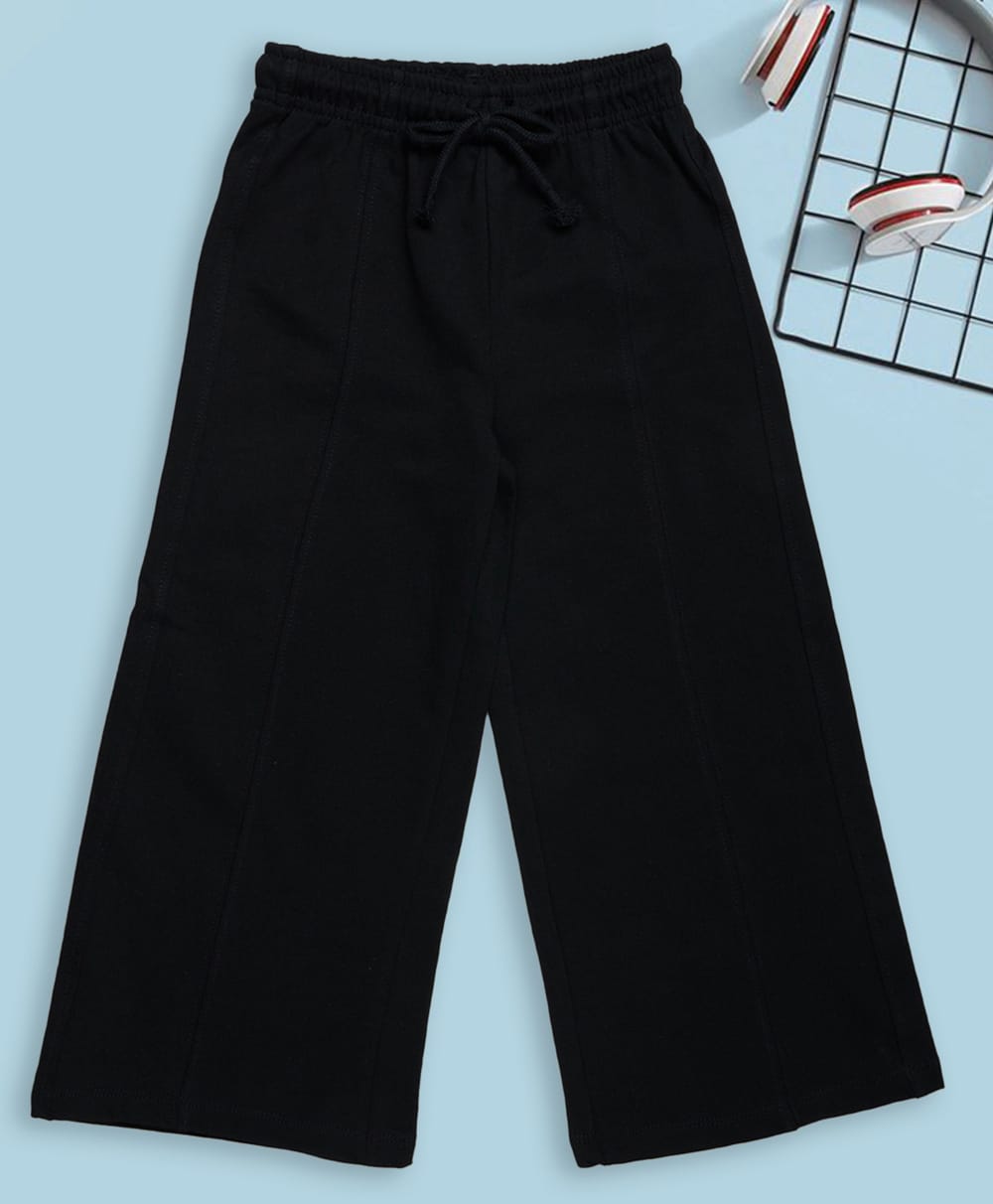 Pantaloons Junior Cotton Knit Solid Pants - Black-image-10