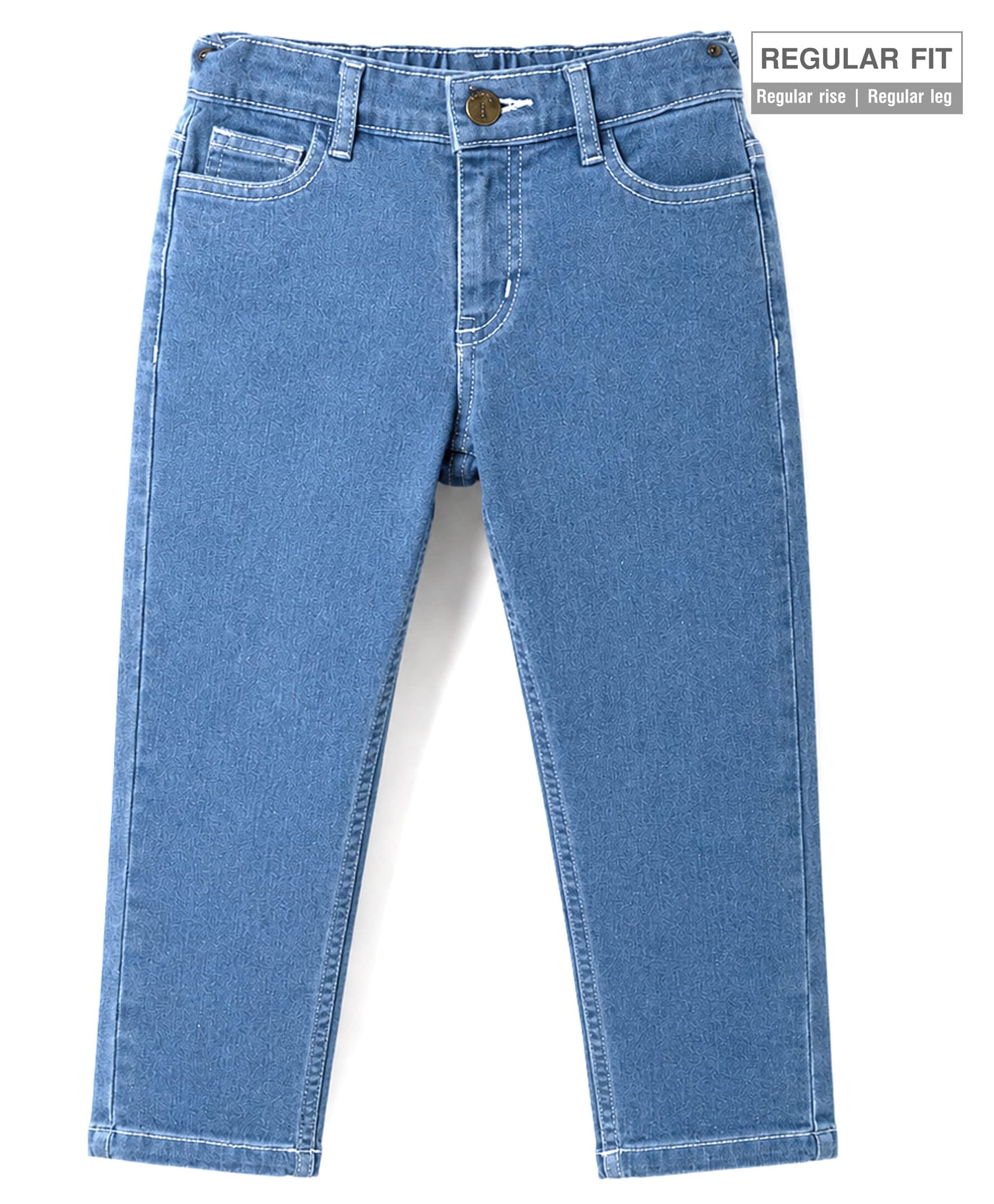 Pine Kids Woven Full Length Washed Denim Jeans - Light Blue-picture-19