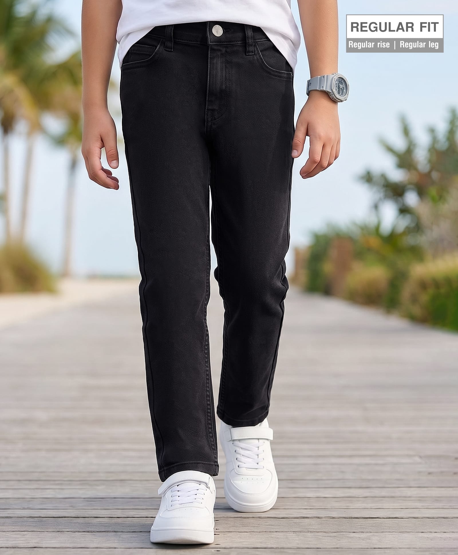 Pine Kids Male Jeans 12-14Y BLACK-image-0