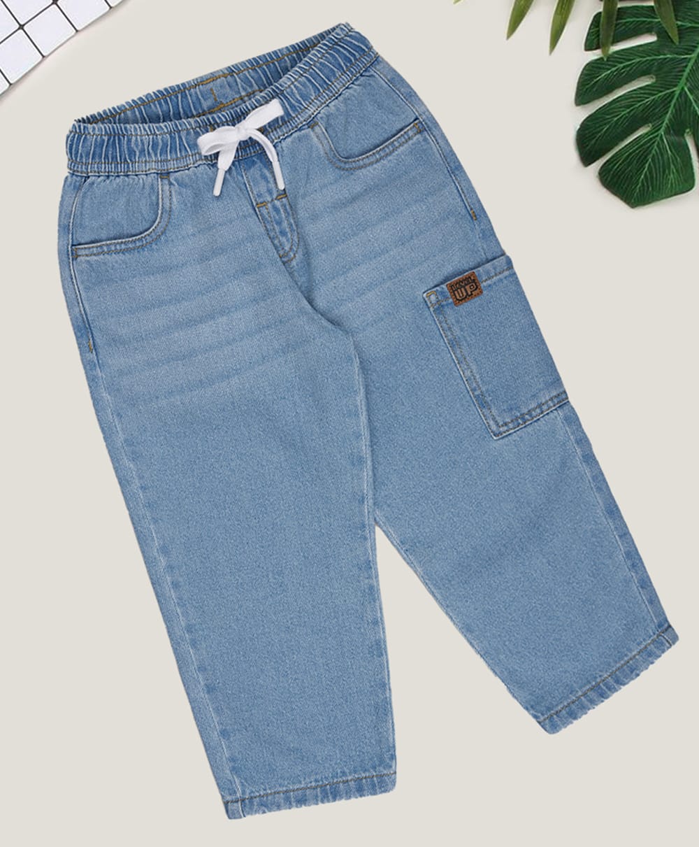 Pantaloons Junior Cotton Woven Mild Washed Jeans - Light Blue-picture-14