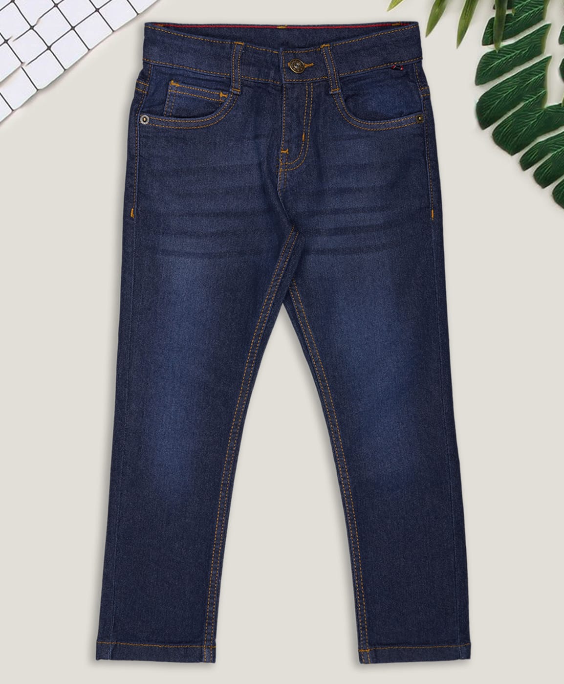 Pantaloons Junior Woven Mild Washed Jeans - Blue-picture-20